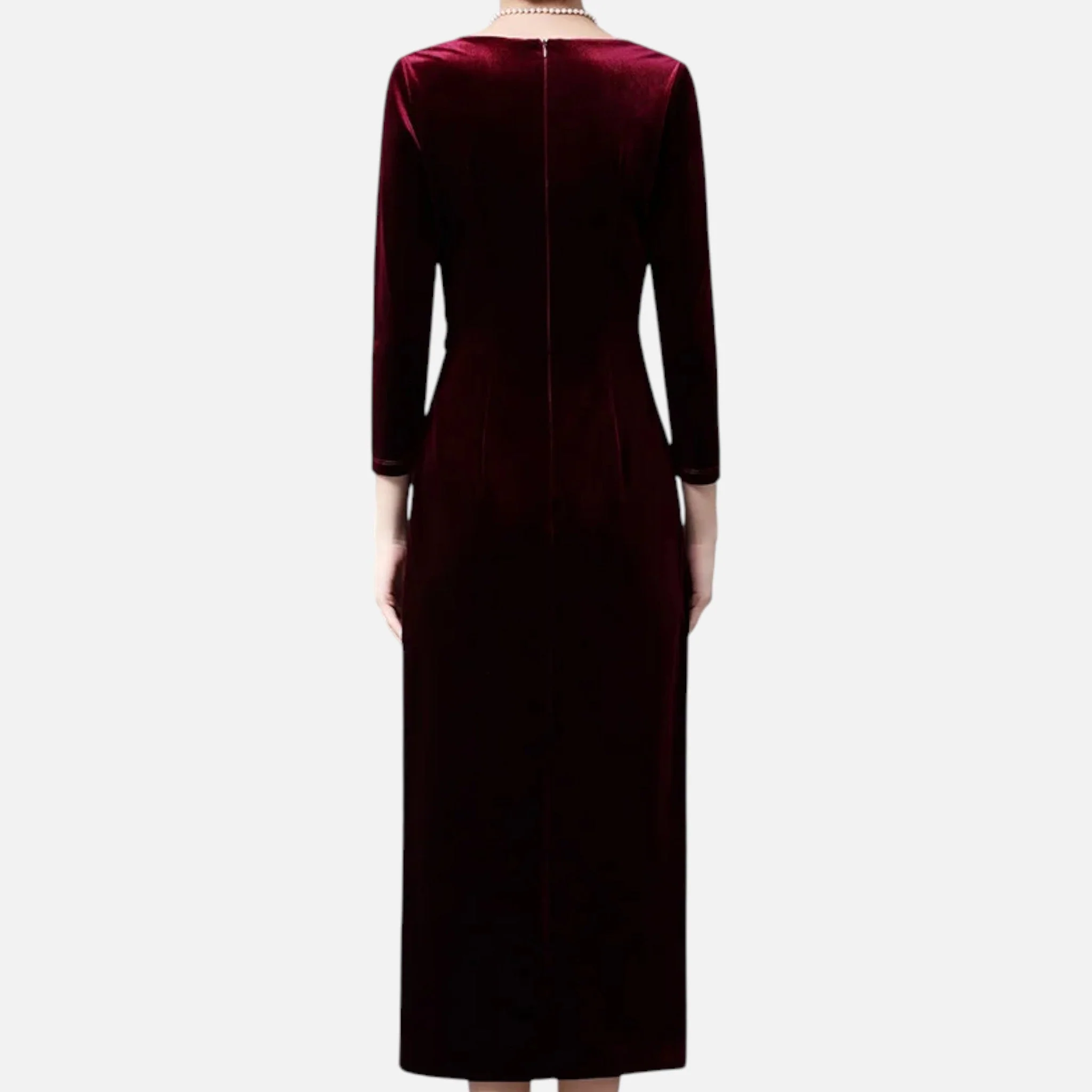 Women’s Draped Velvet Wrap Dress - Image 8