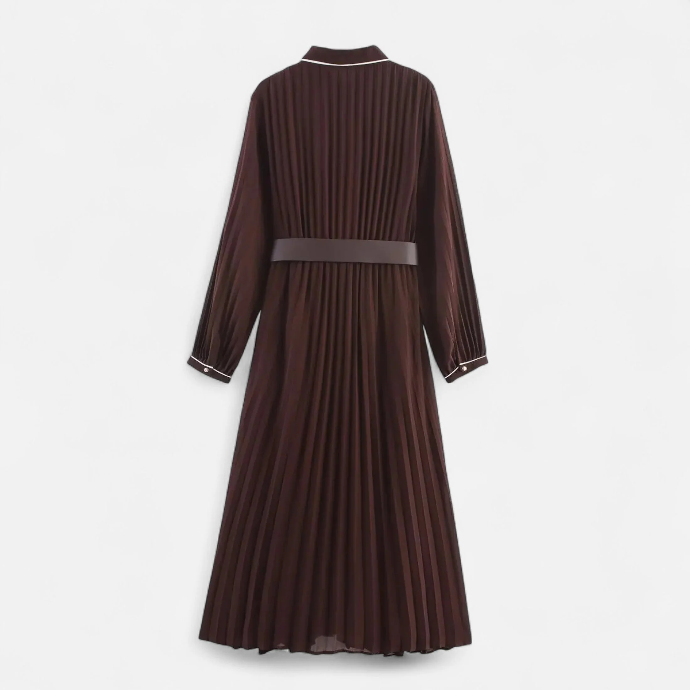 Women’s Elegant Chiffon Midi Dress with Turn Down Collar - Image 4