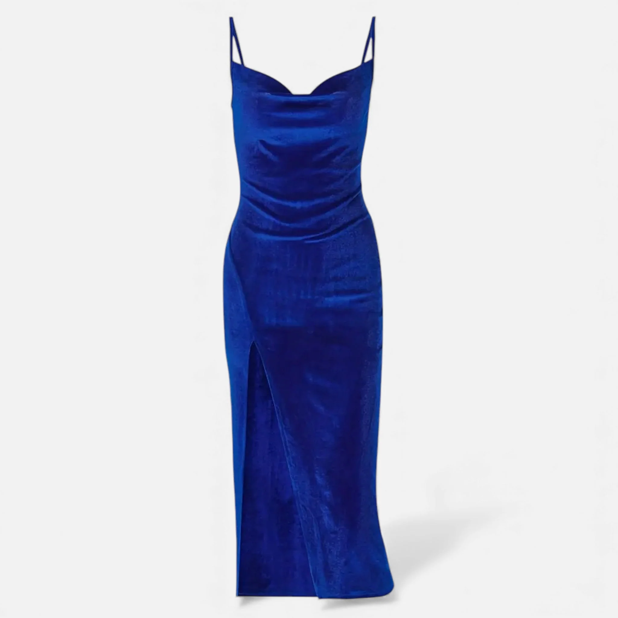 Women’s Evening Dress with Ruched Detail and Spaghetti Straps - Image 6