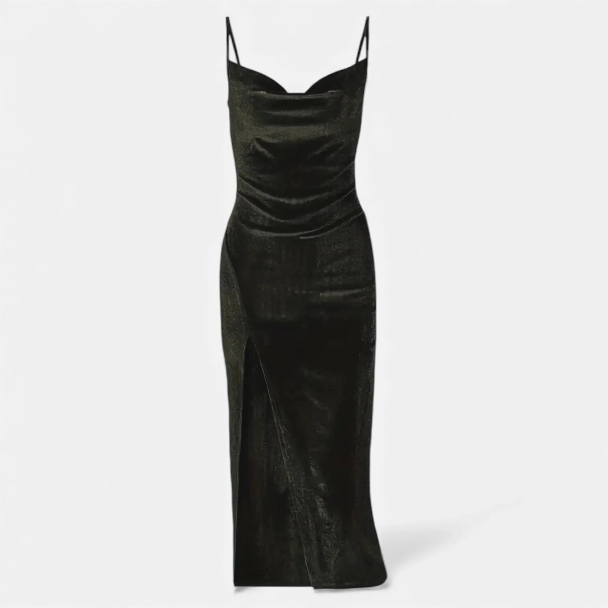 Women’s Evening Dress with Ruched Detail and Spaghetti Straps - Image 8