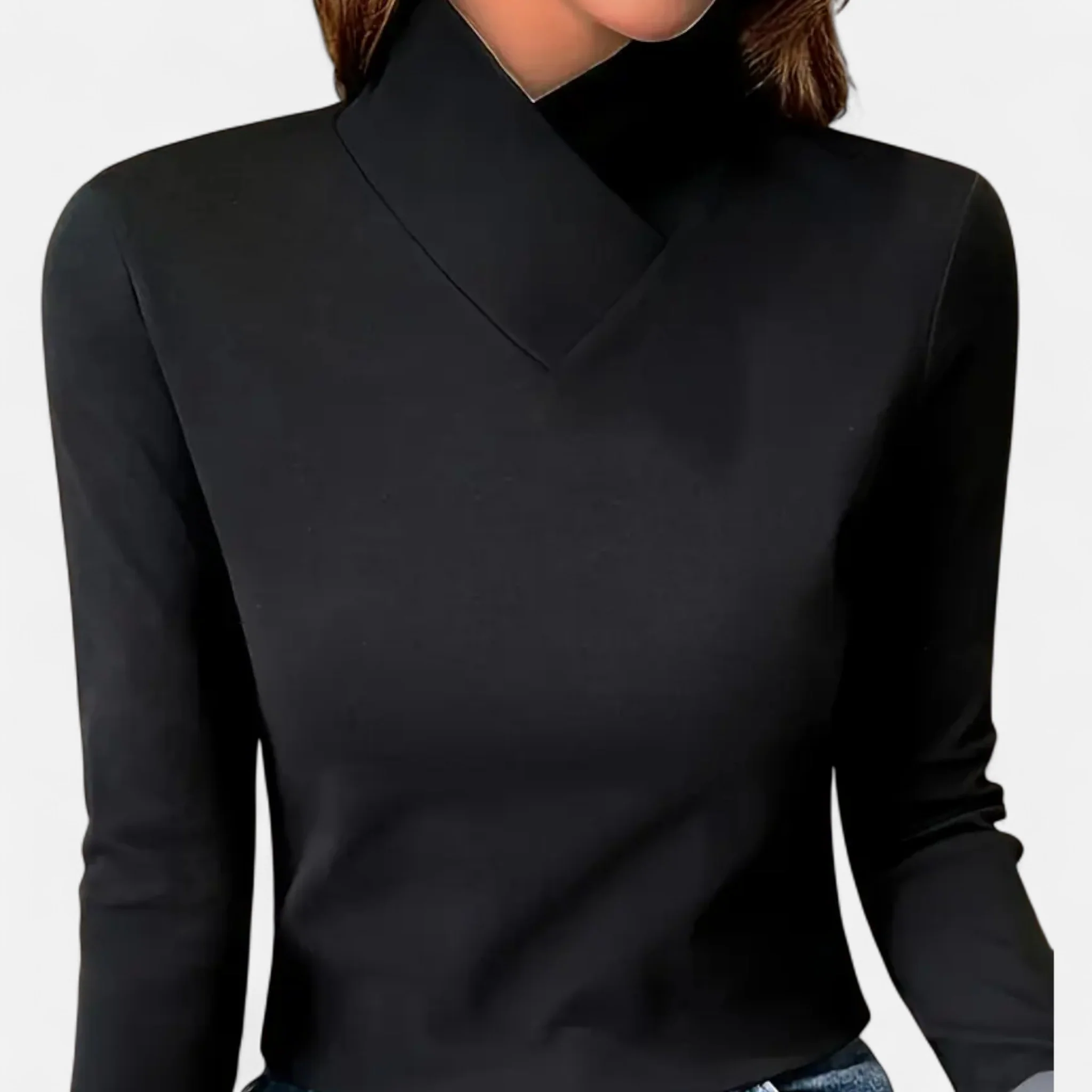 Women’s High-Neck Long-Sleeve Top - Image 3