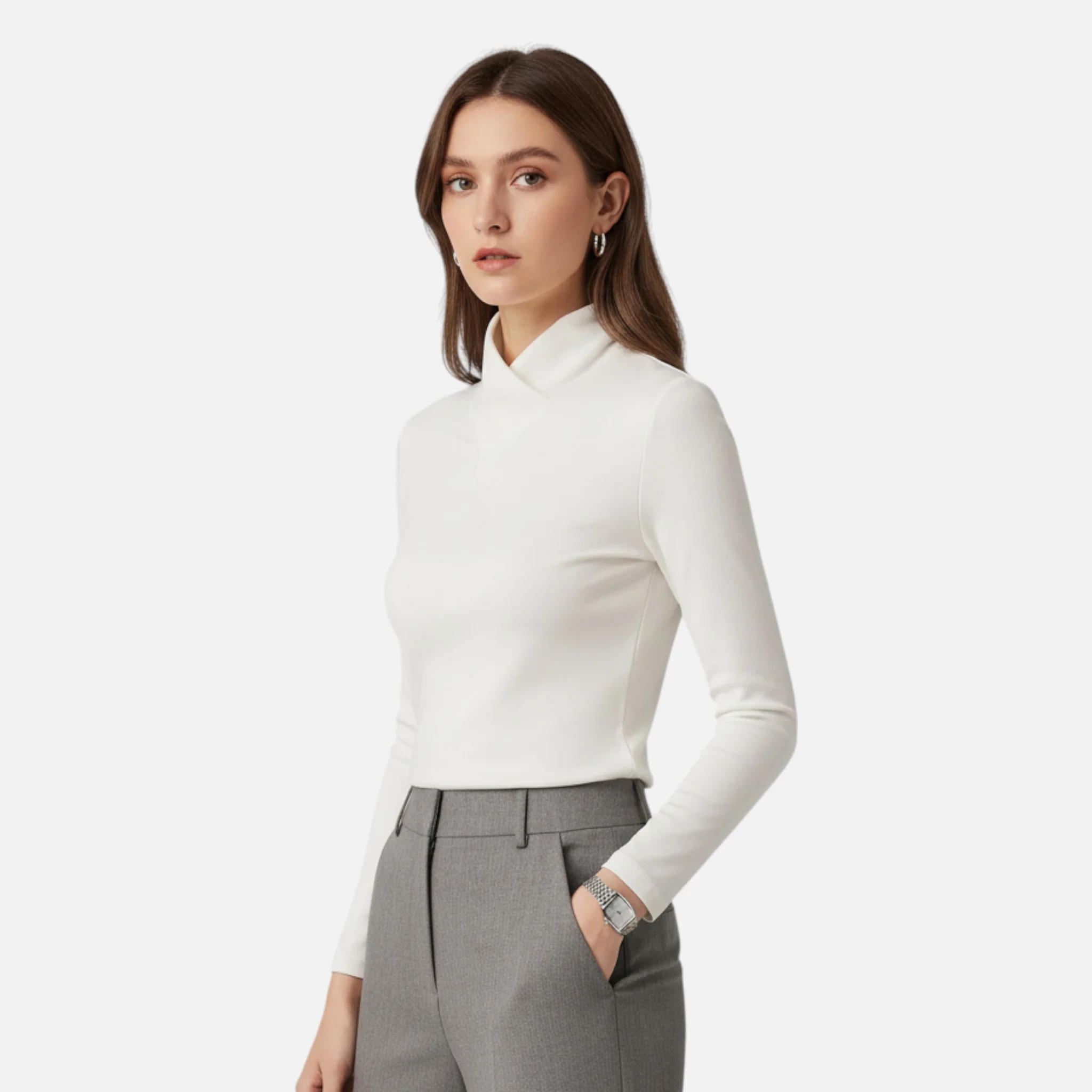 Women’s High-Neck Long-Sleeve Top - Image 5