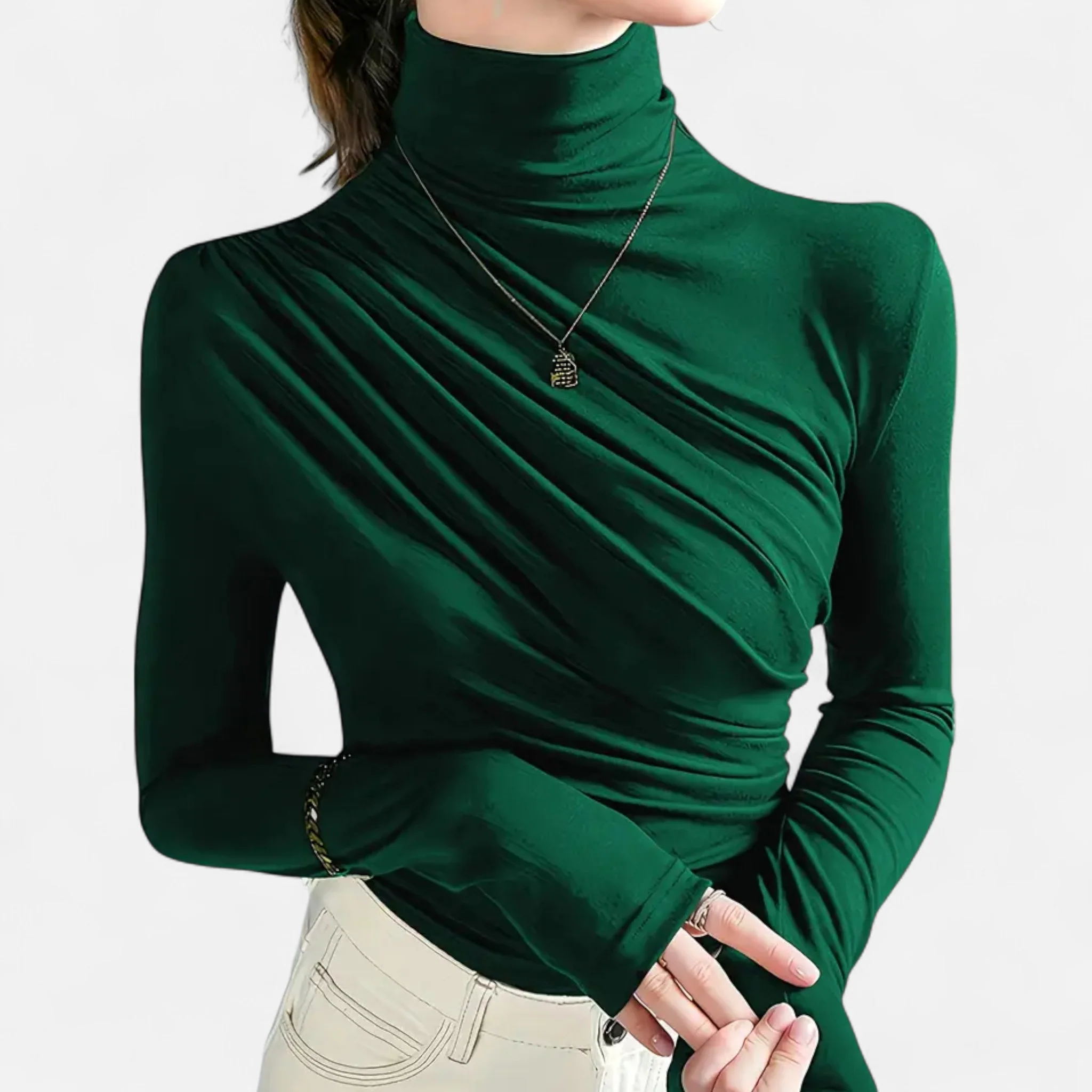 Women’s High-Neck Silk Top - Image 4
