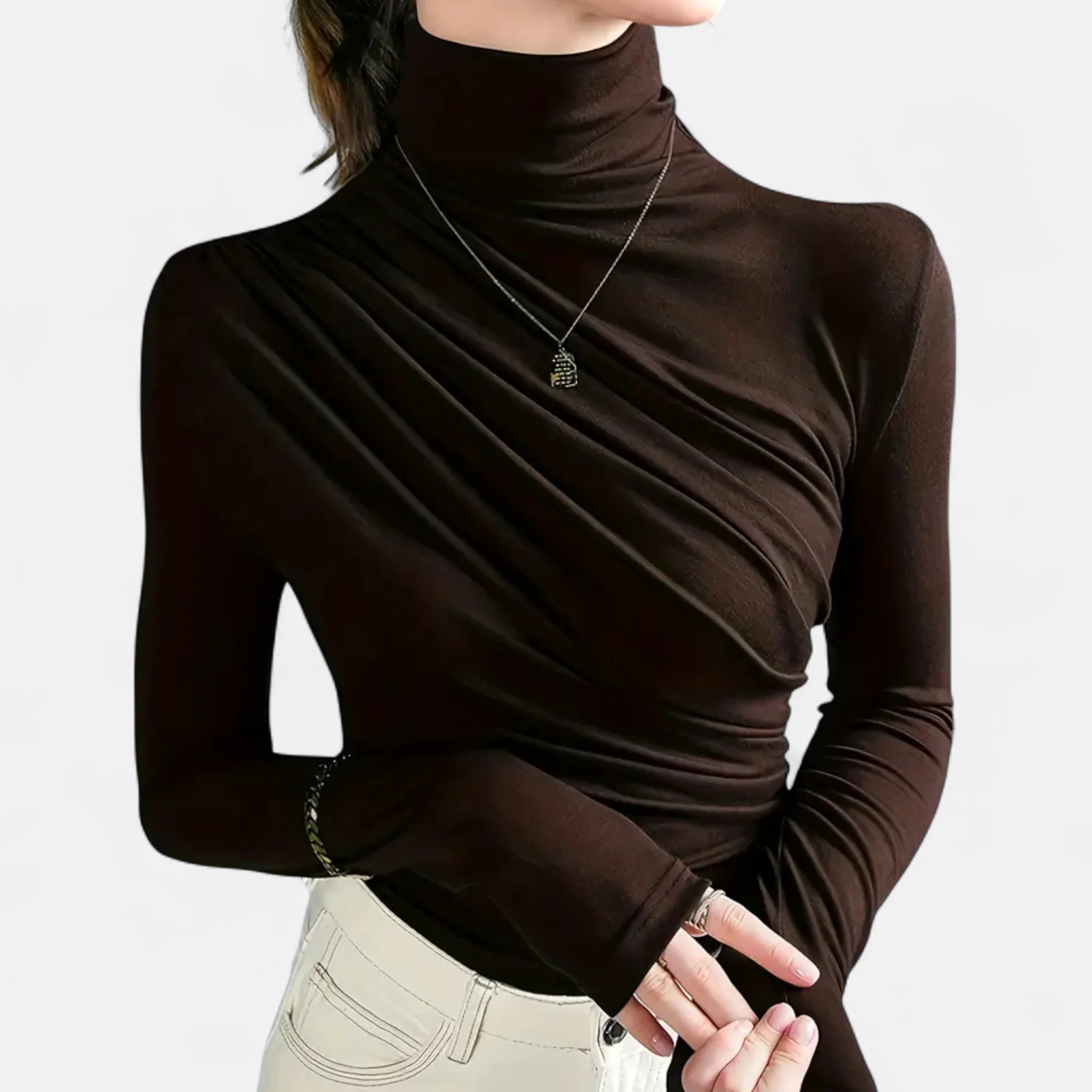 Women’s High-Neck Silk Top - Image 5