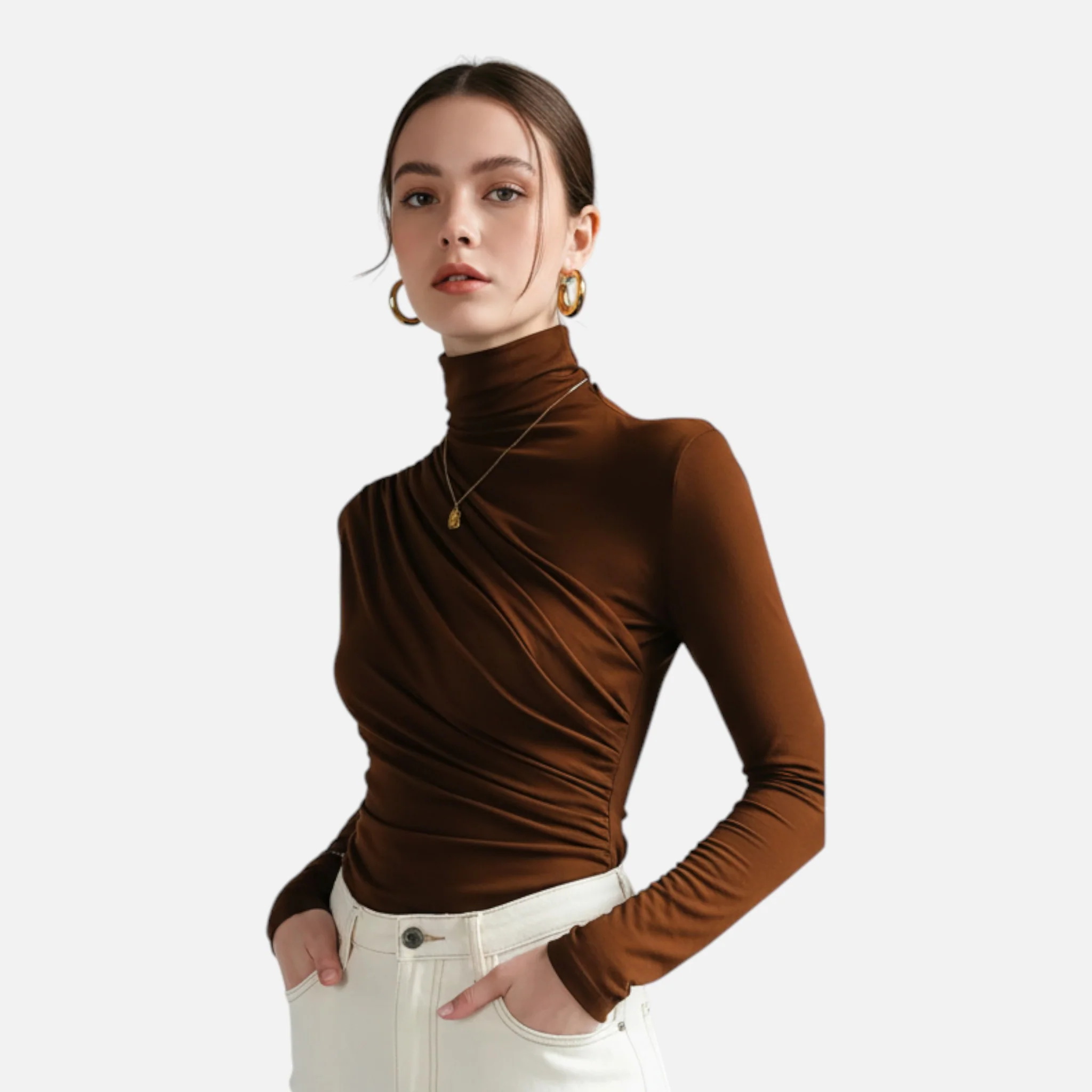 Women’s High-Neck Silk Top - Image 6
