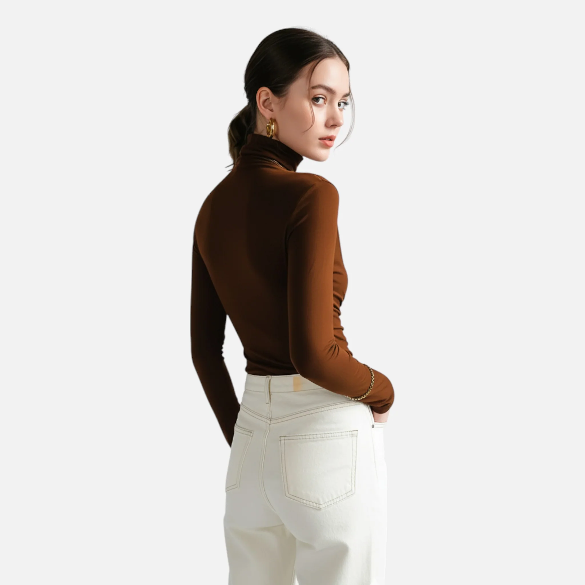 Women’s High-Neck Silk Top - Image 7