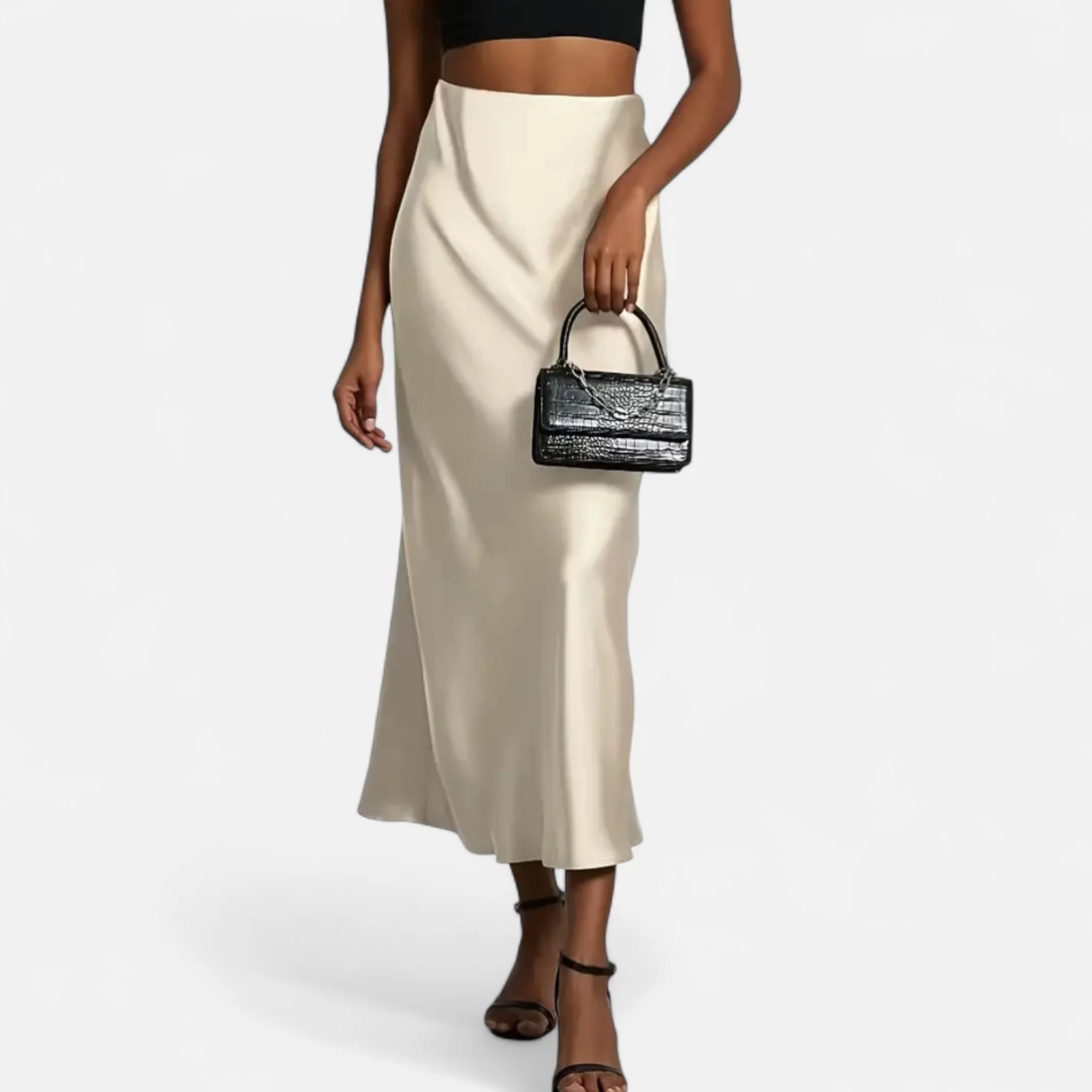 Women’s High-Waist Satin Midi Skirt - Image 11