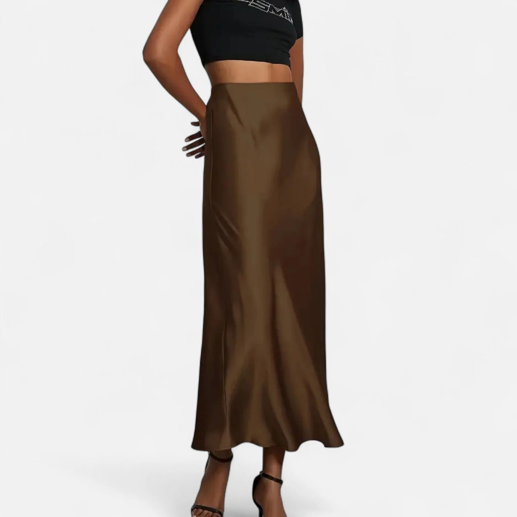 Women’s High-Waist Satin Midi Skirt - Image 13