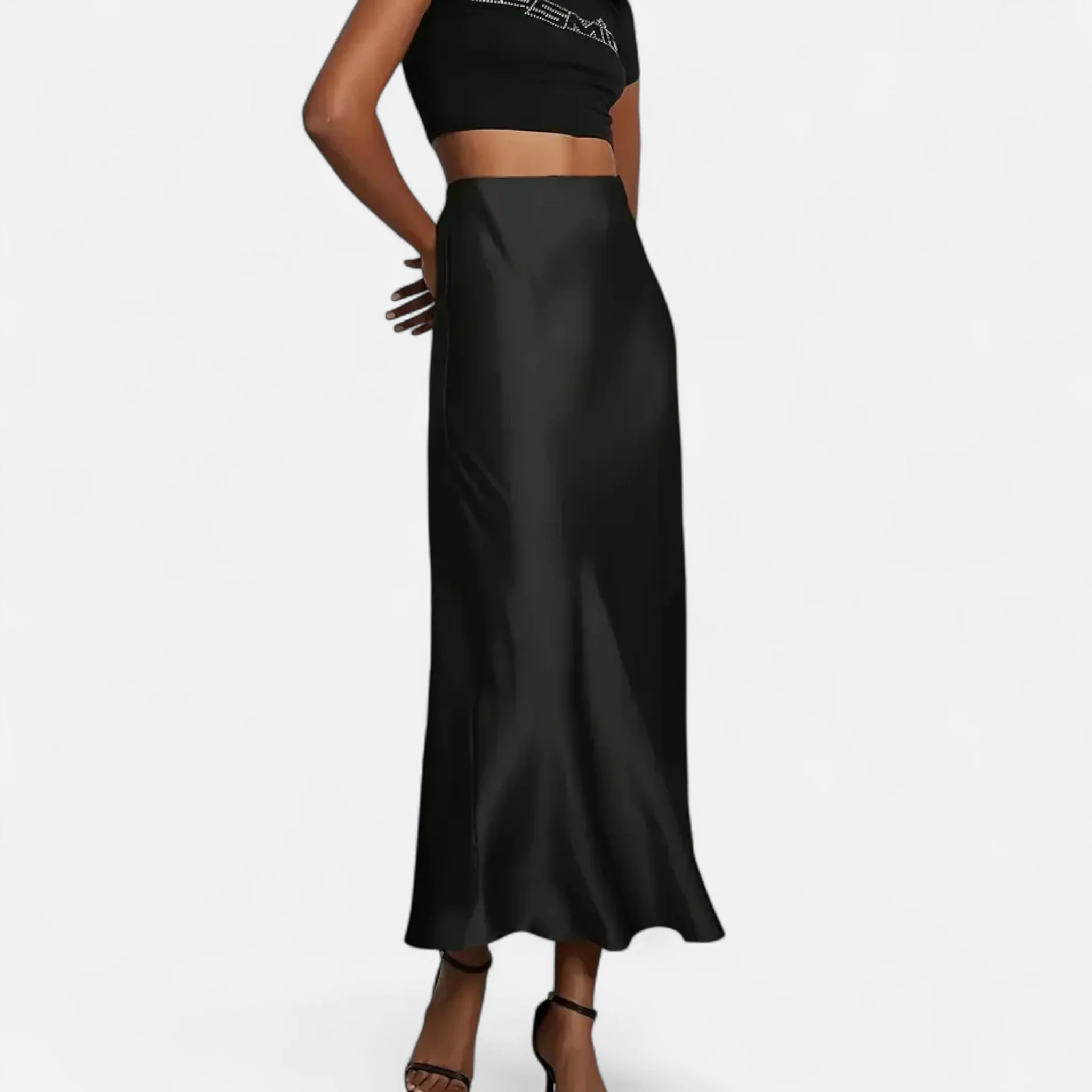 Women’s High-Waist Satin Midi Skirt - Image 5
