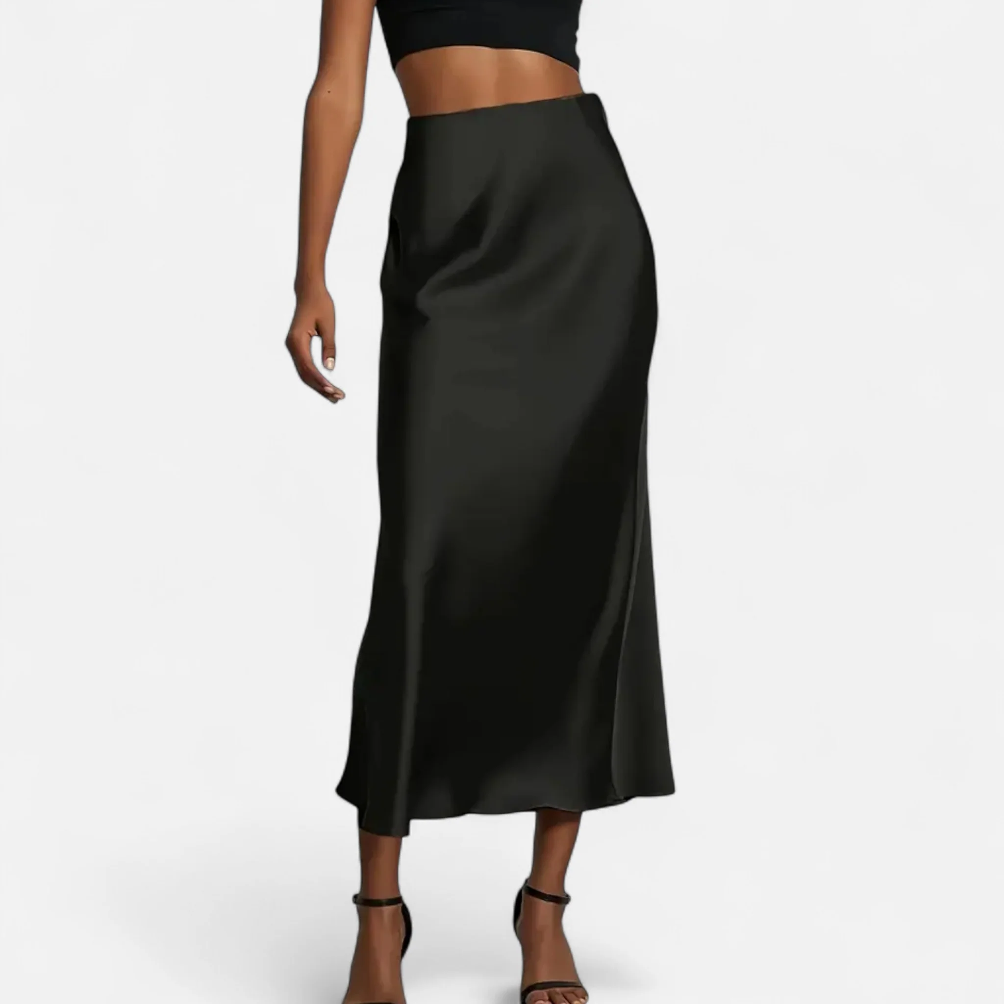 Women’s High-Waist Satin Midi Skirt - Image 7