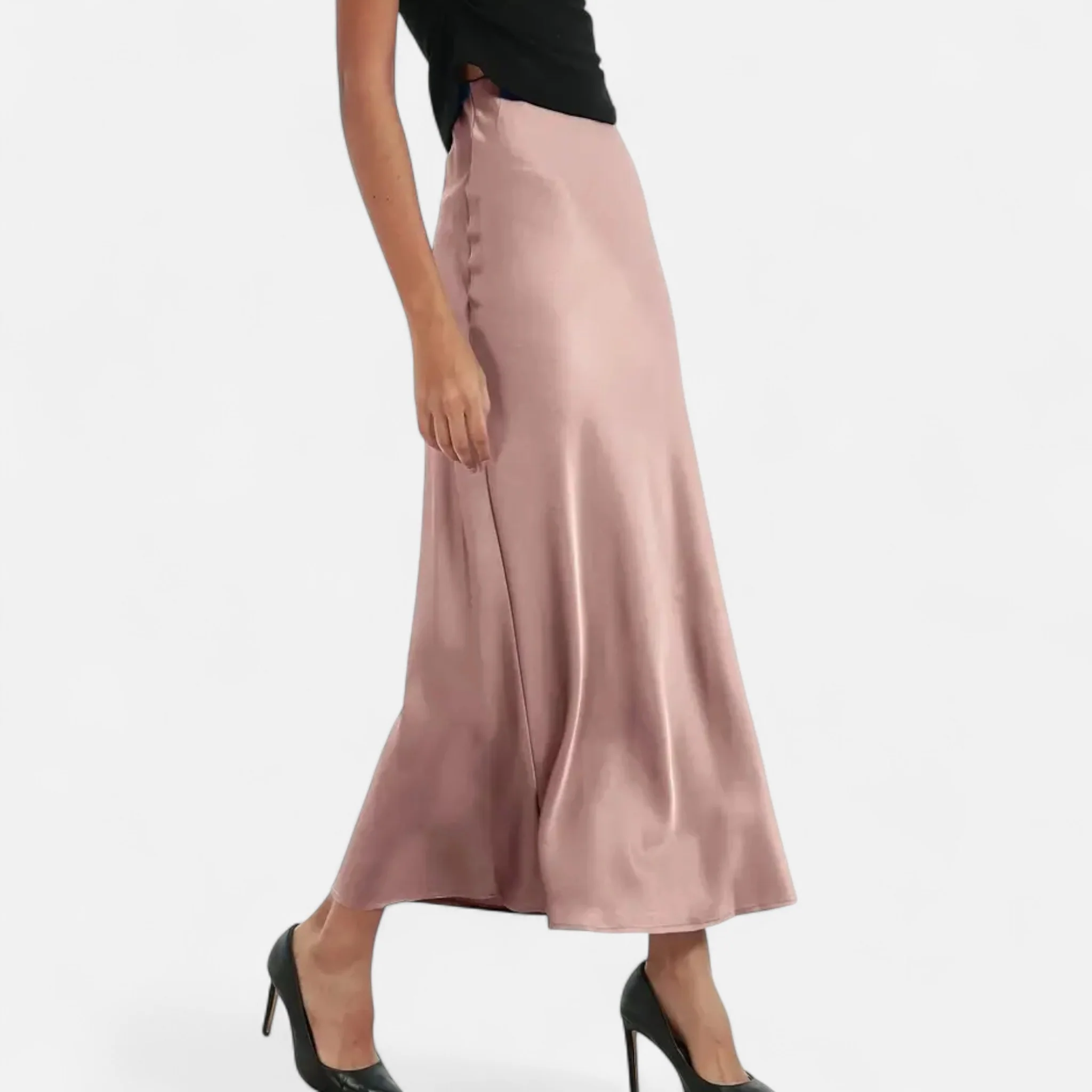 Women’s High-Waist Satin Midi Skirt - Image 9