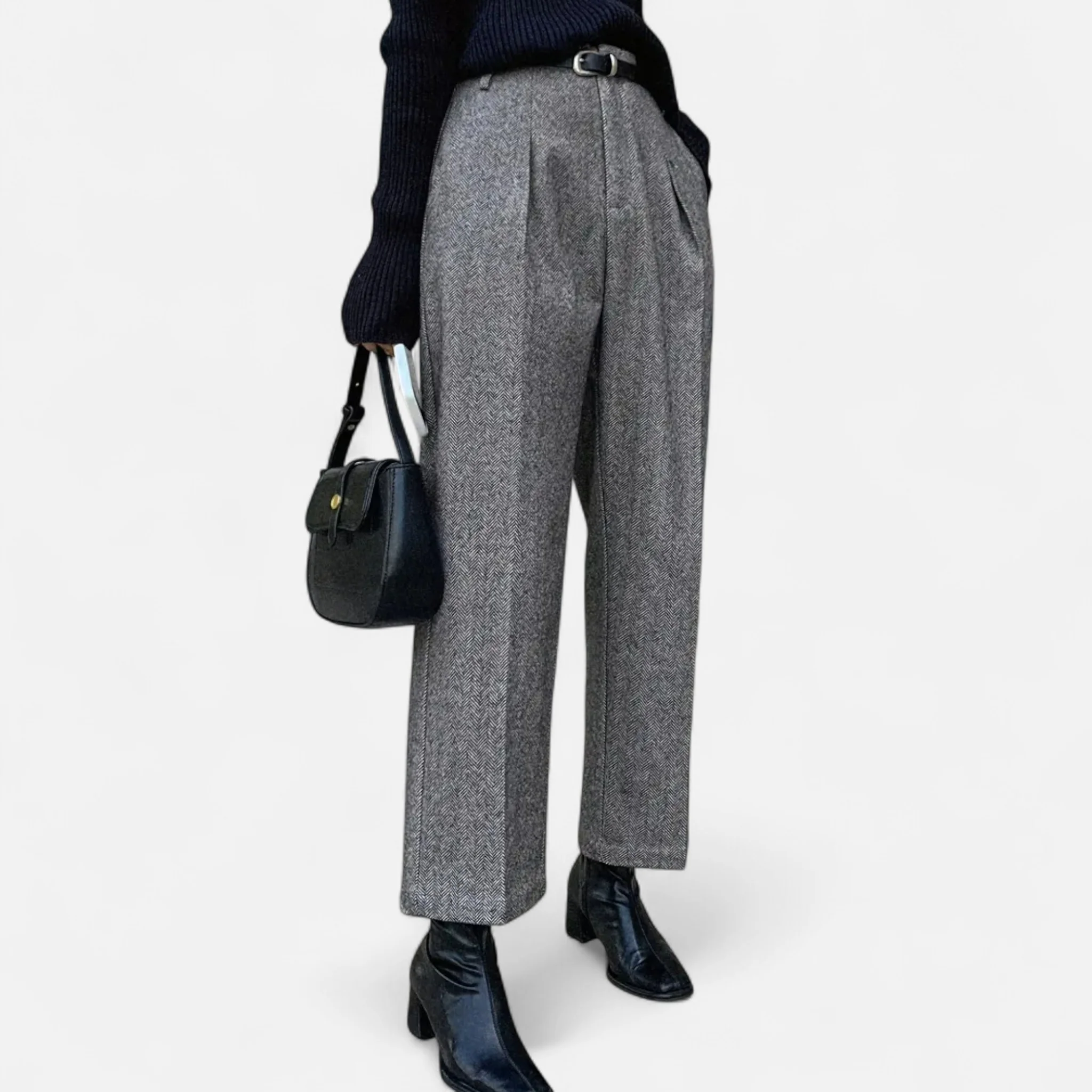 Women’s High-Waist Straight Wide-Leg Trousers - Image 3