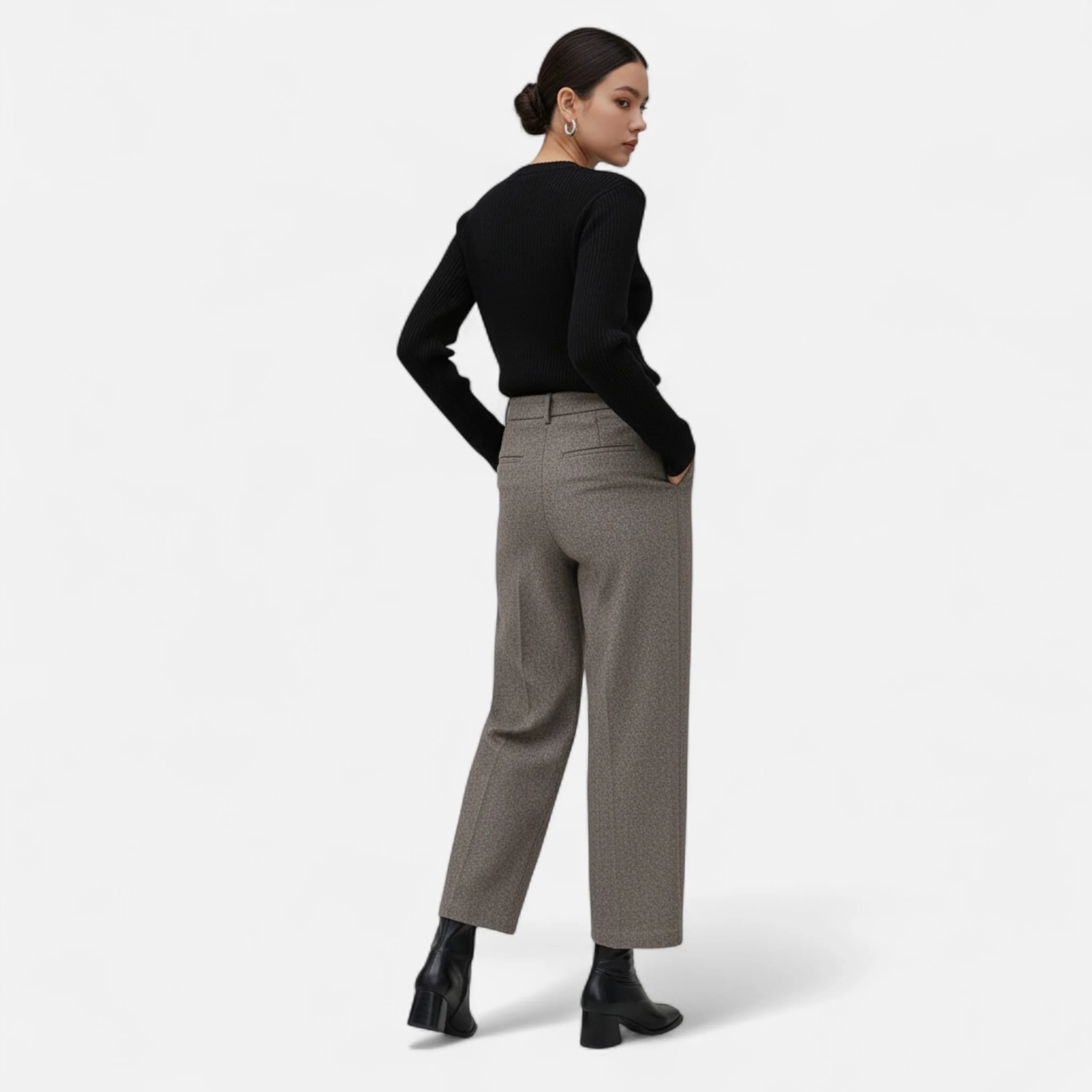 Women’s High-Waist Straight Wide-Leg Trousers - Image 8