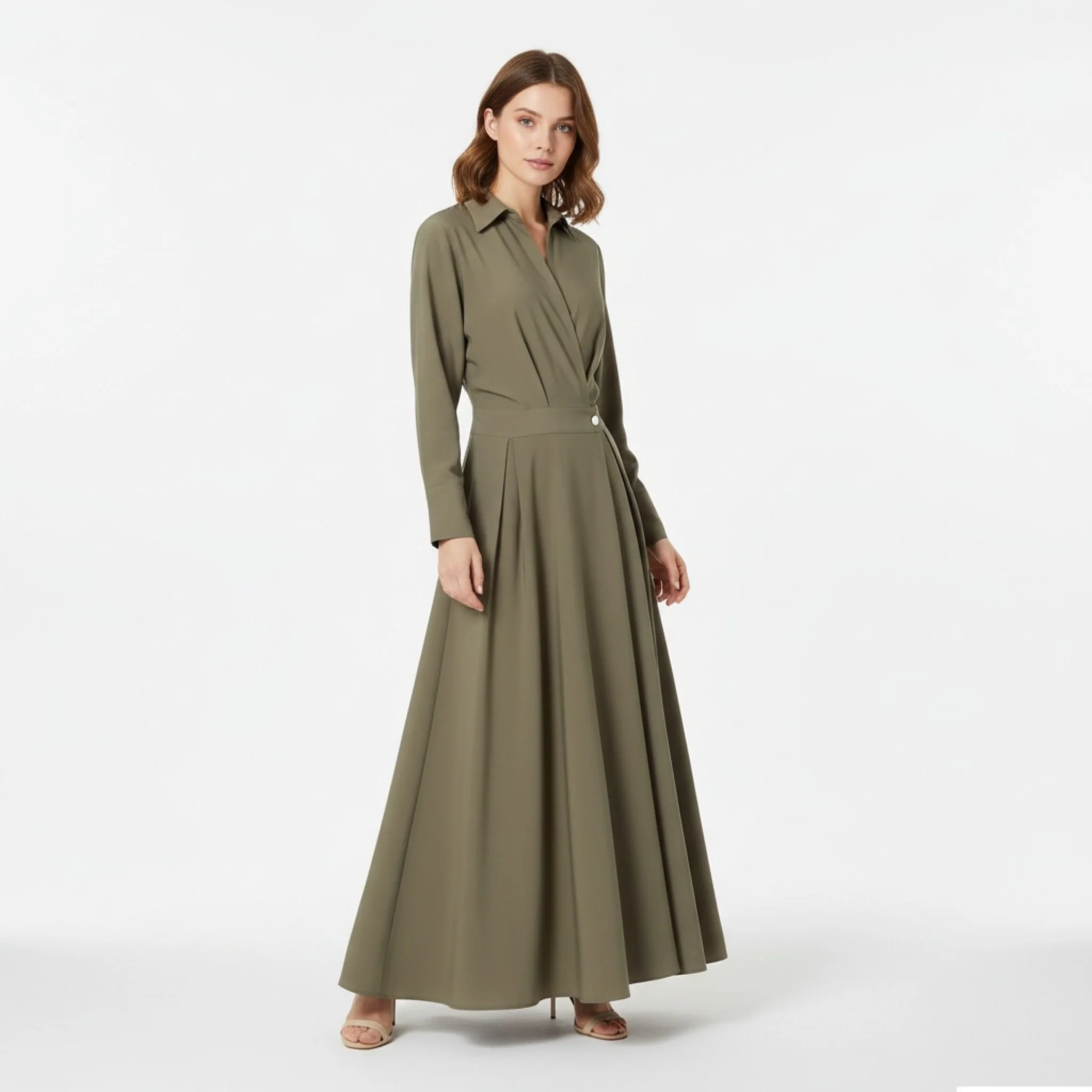 Women’s Long Shirt-Dress in Cotton-Blend - Image 3