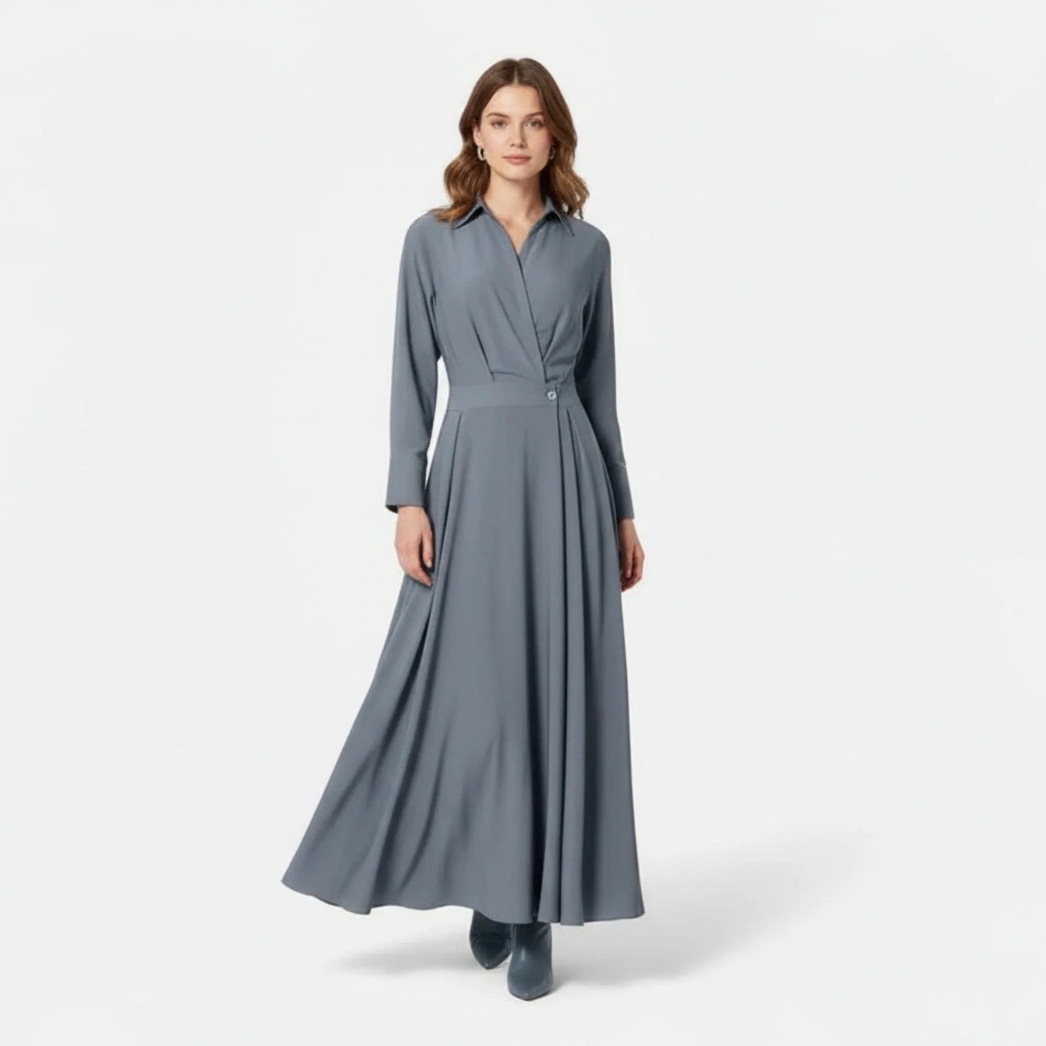 Women’s Long Shirt-Dress in Cotton-Blend - Image 7