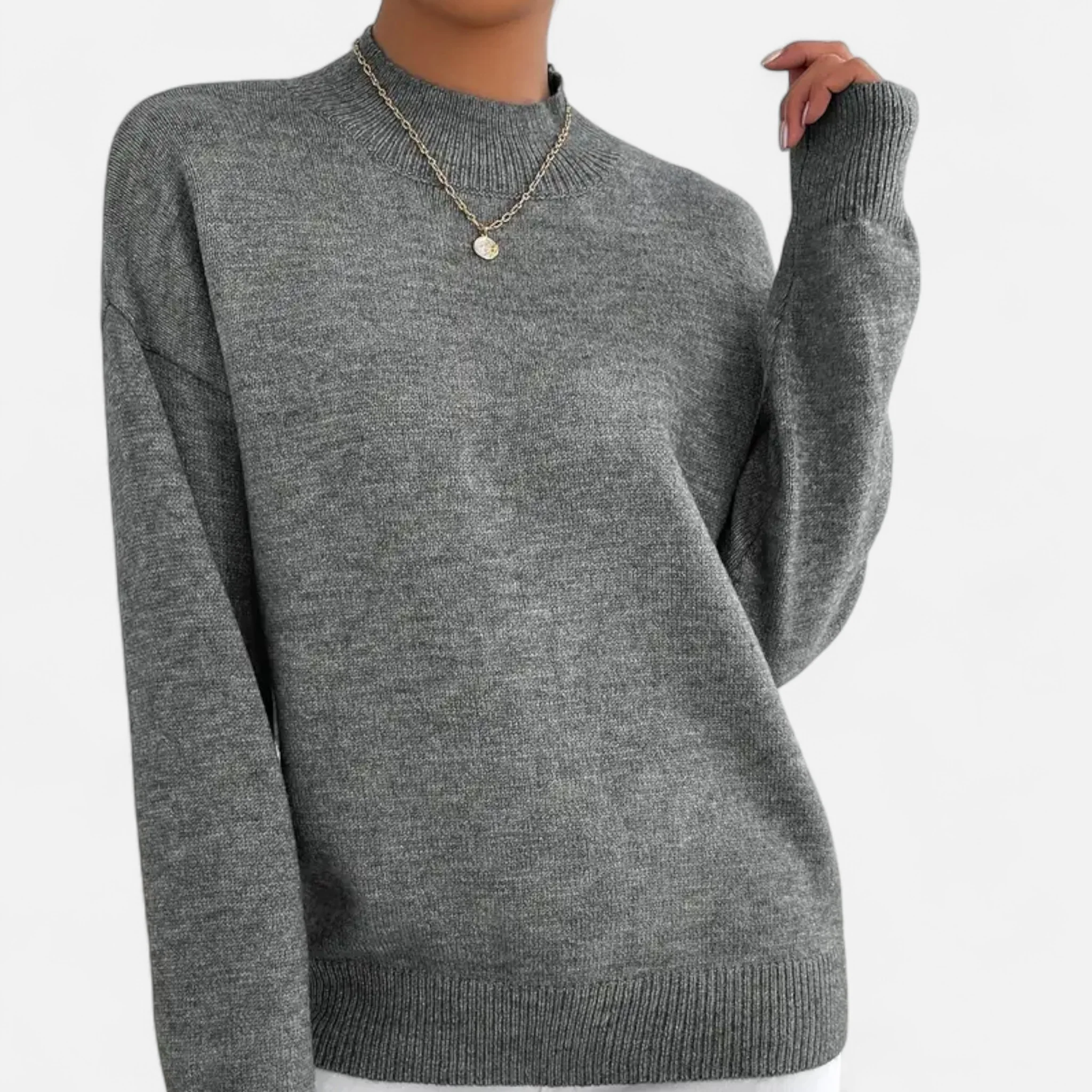 Women’s Mock Neck Long Sleeve Sweater - Image 11