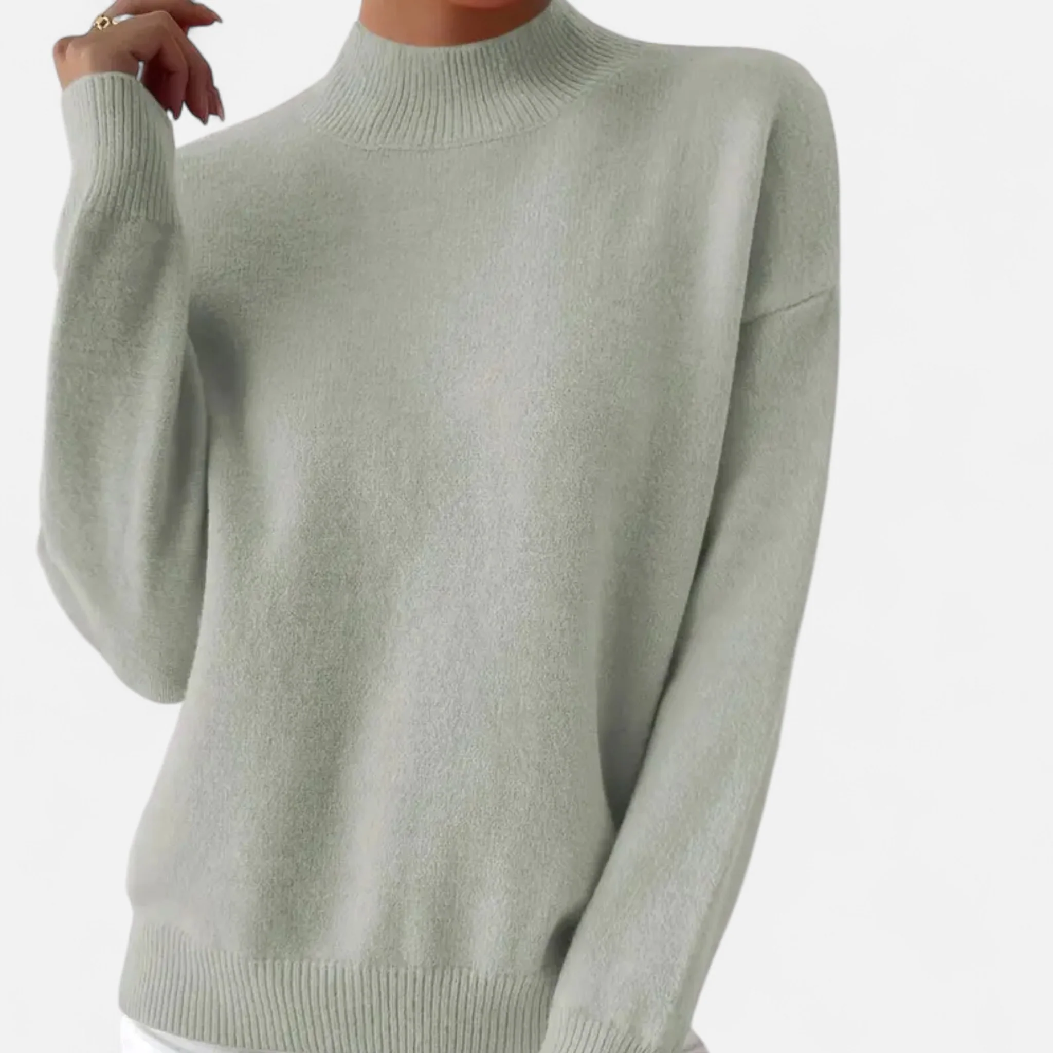 Women’s Mock Neck Long Sleeve Sweater - Image 23