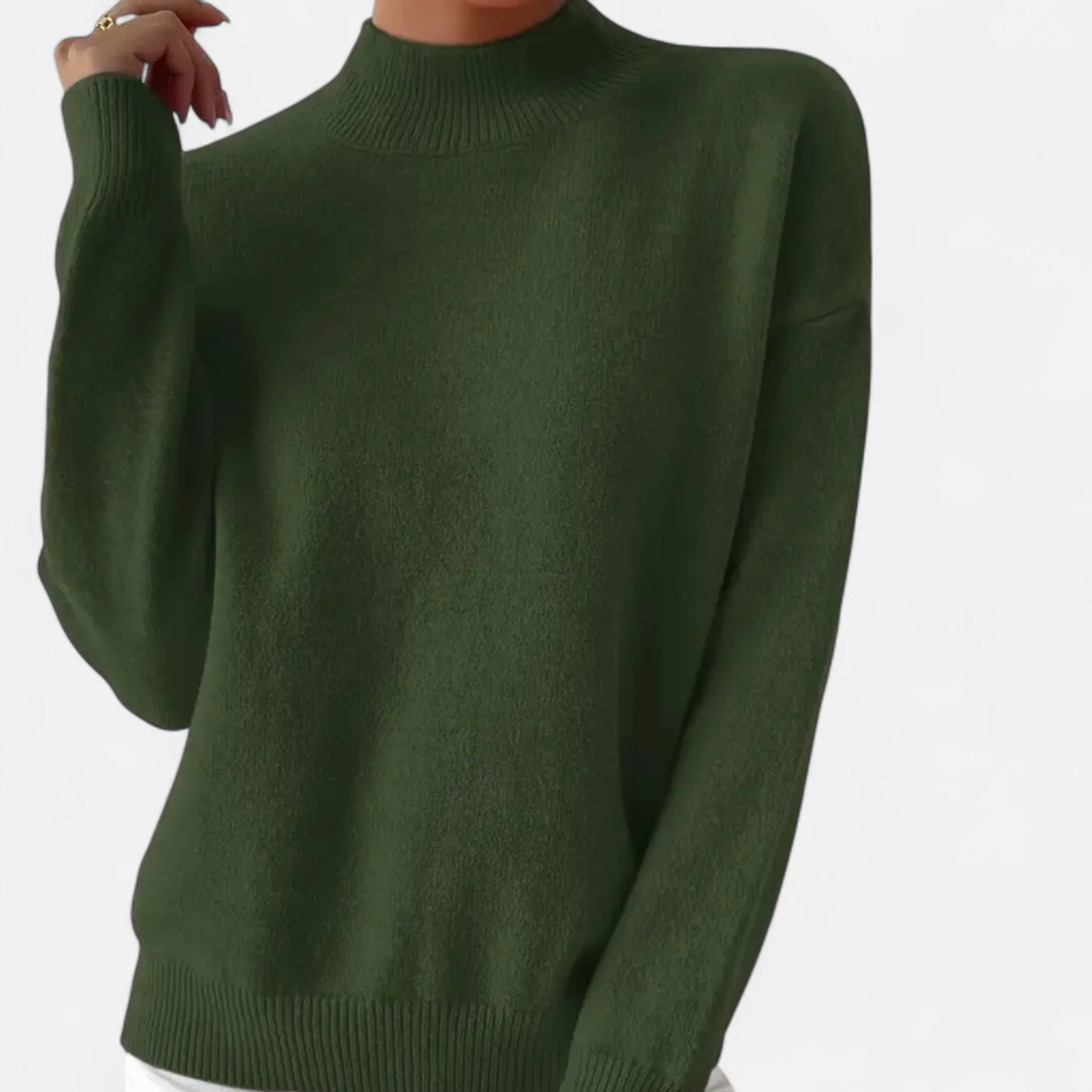 Women’s Mock Neck Long Sleeve Sweater - Image 7