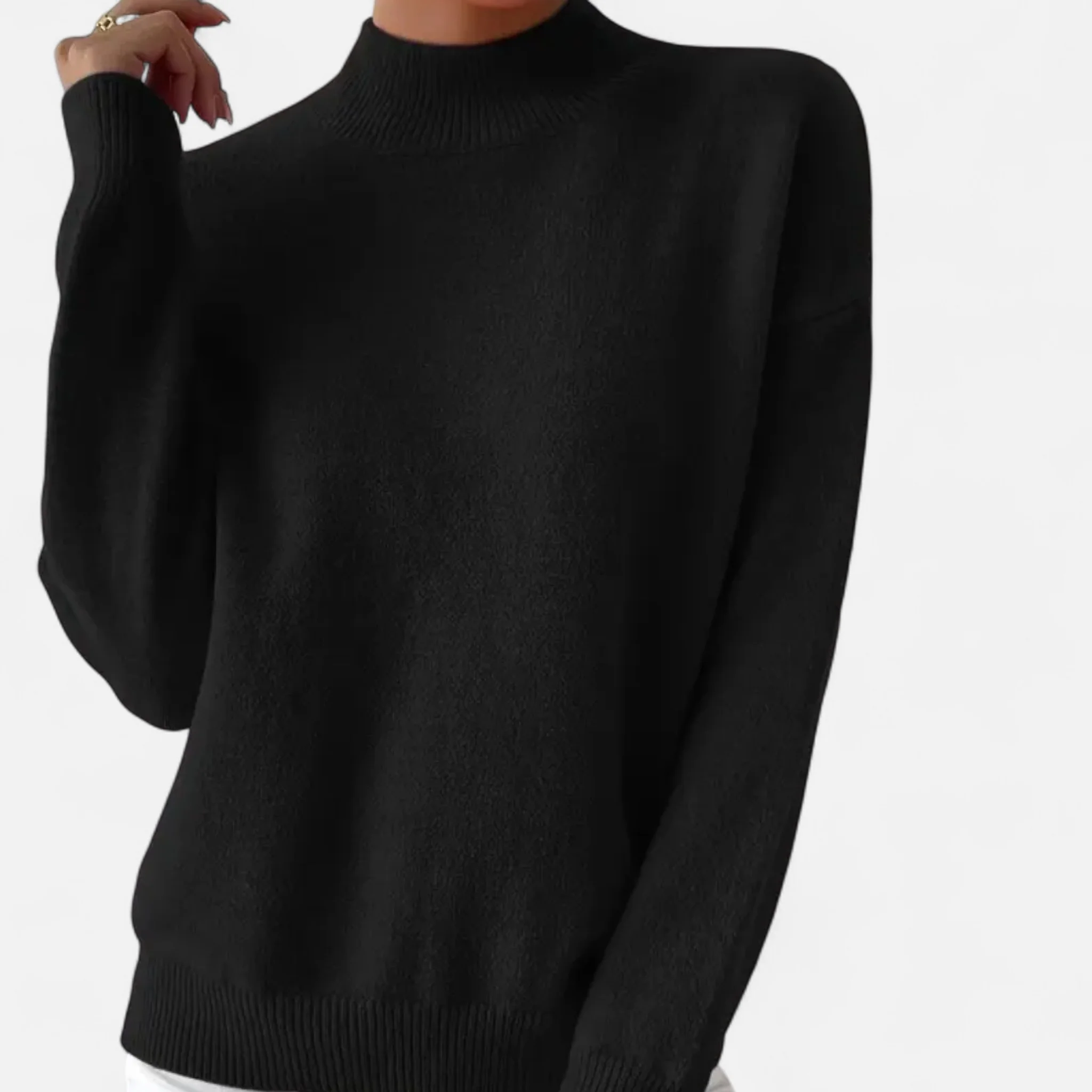 Women’s Mock Neck Long Sleeve Sweater - Image 8