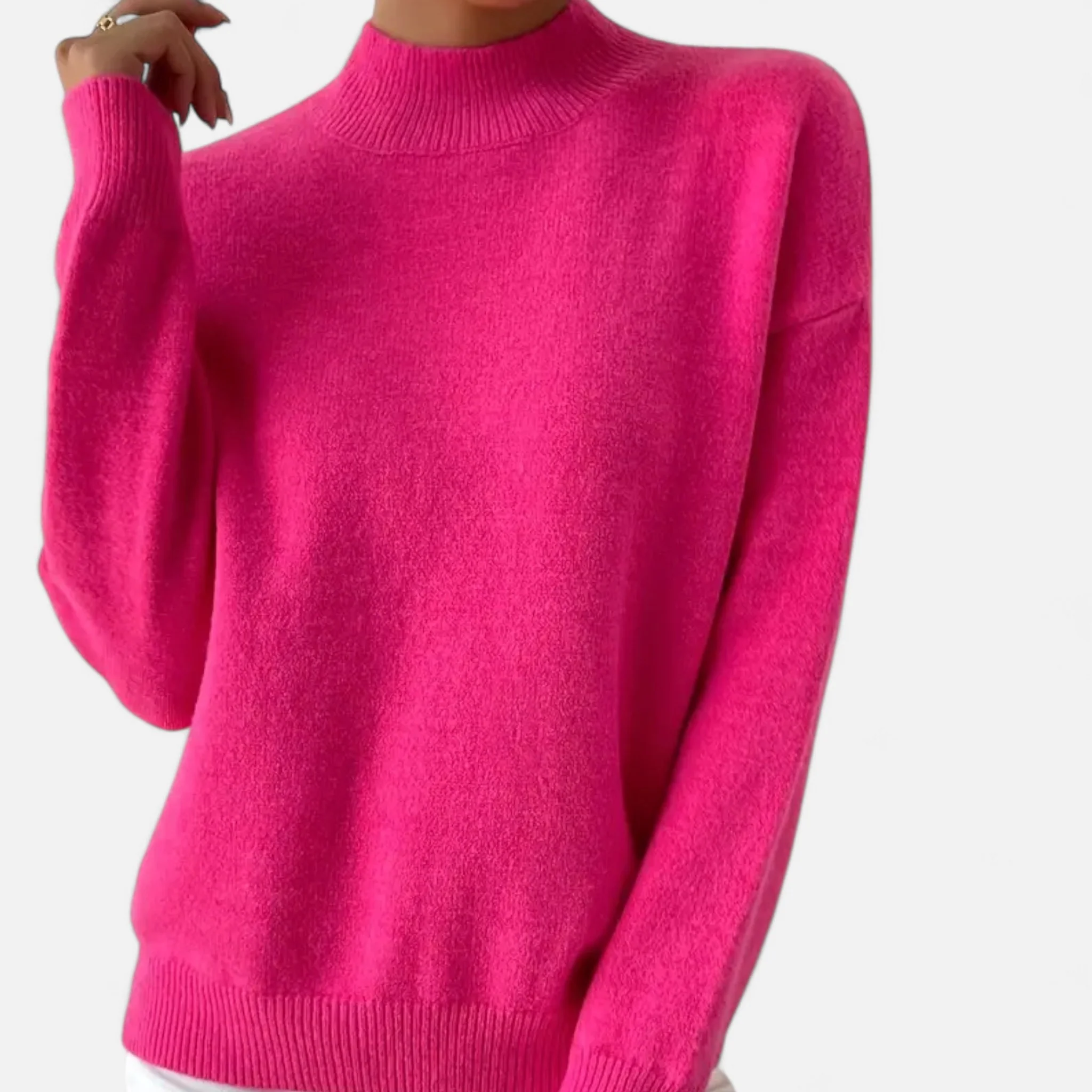 Women’s Mock Neck Long Sleeve Sweater - Image 9