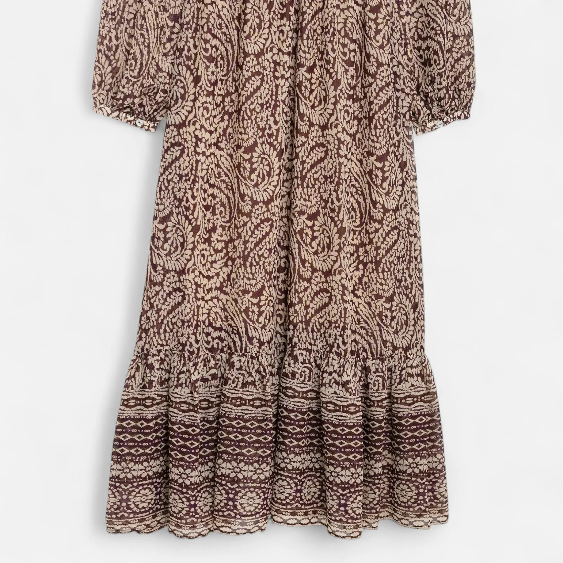 Women’s Printed Midi Dress with V-Neck - Image 4