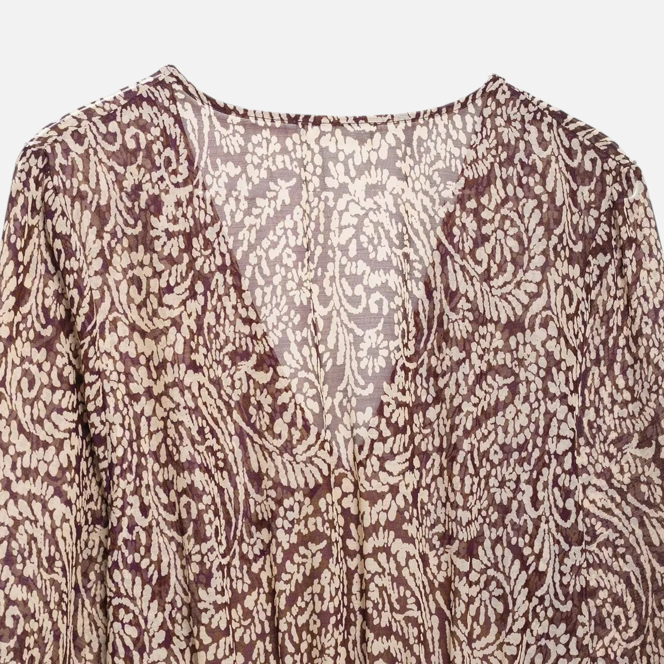 Women’s Printed Midi Dress with V-Neck - Image 5