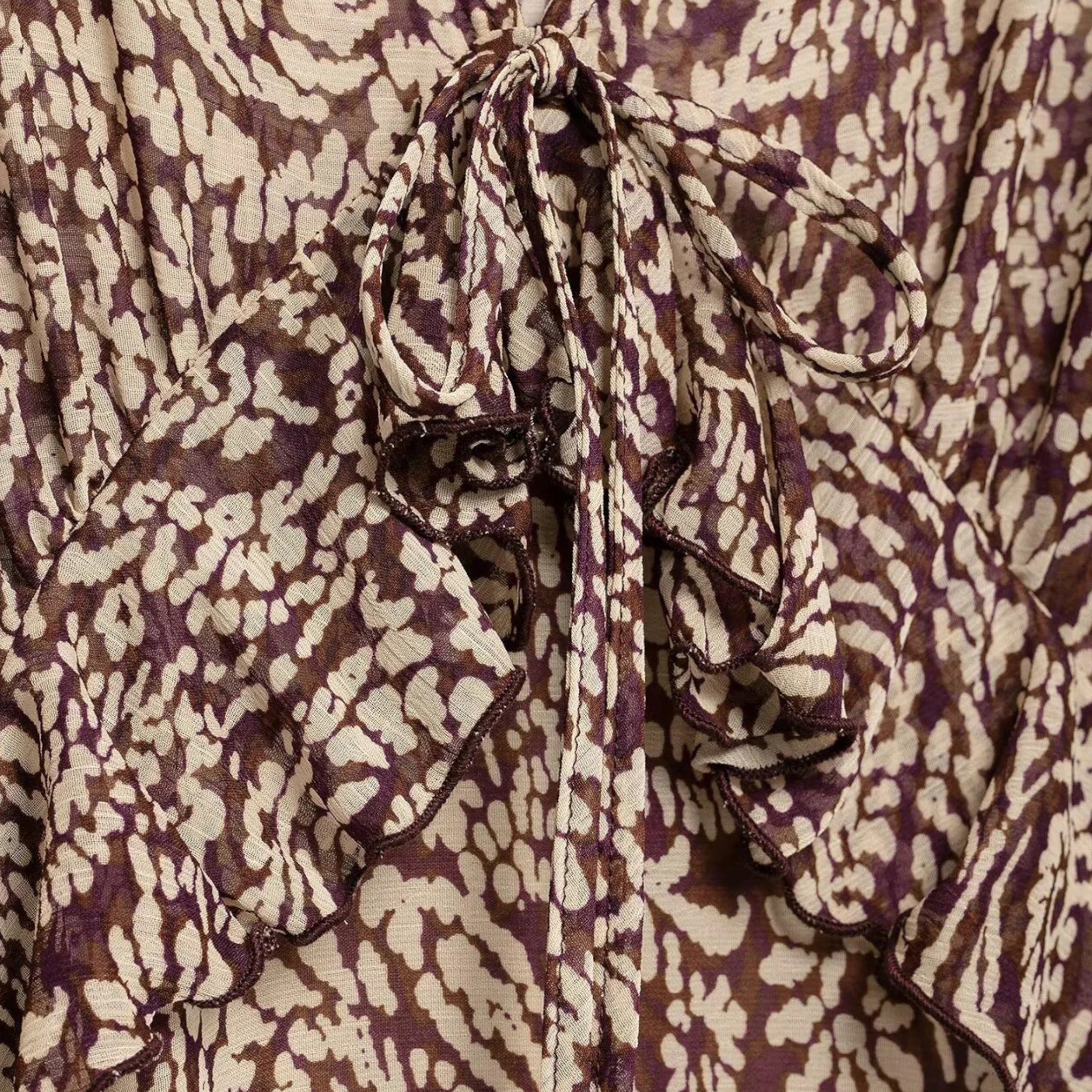 Women’s Printed Midi Dress with V-Neck - Image 7