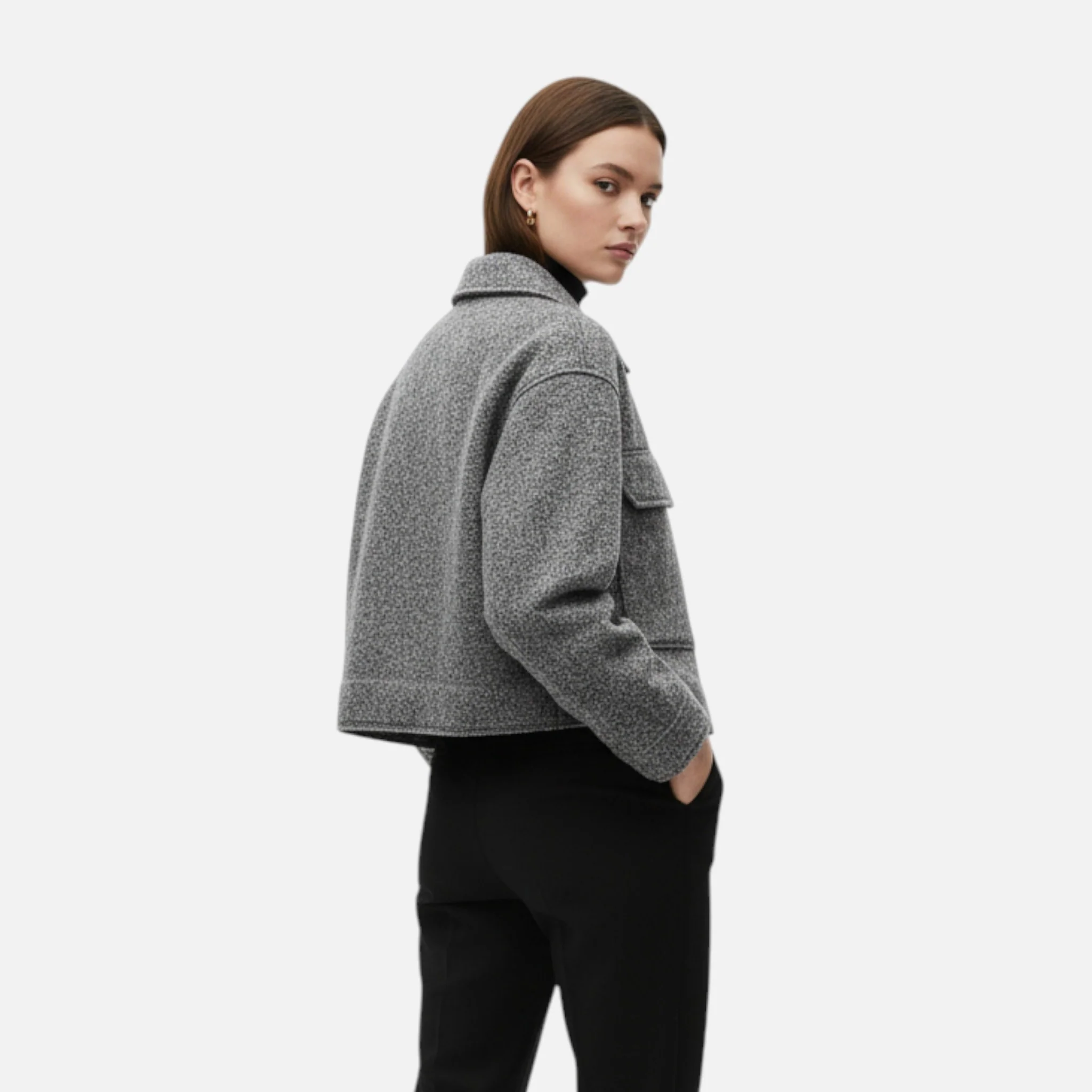 Women’s Rolled Tweed Jacket - Image 8