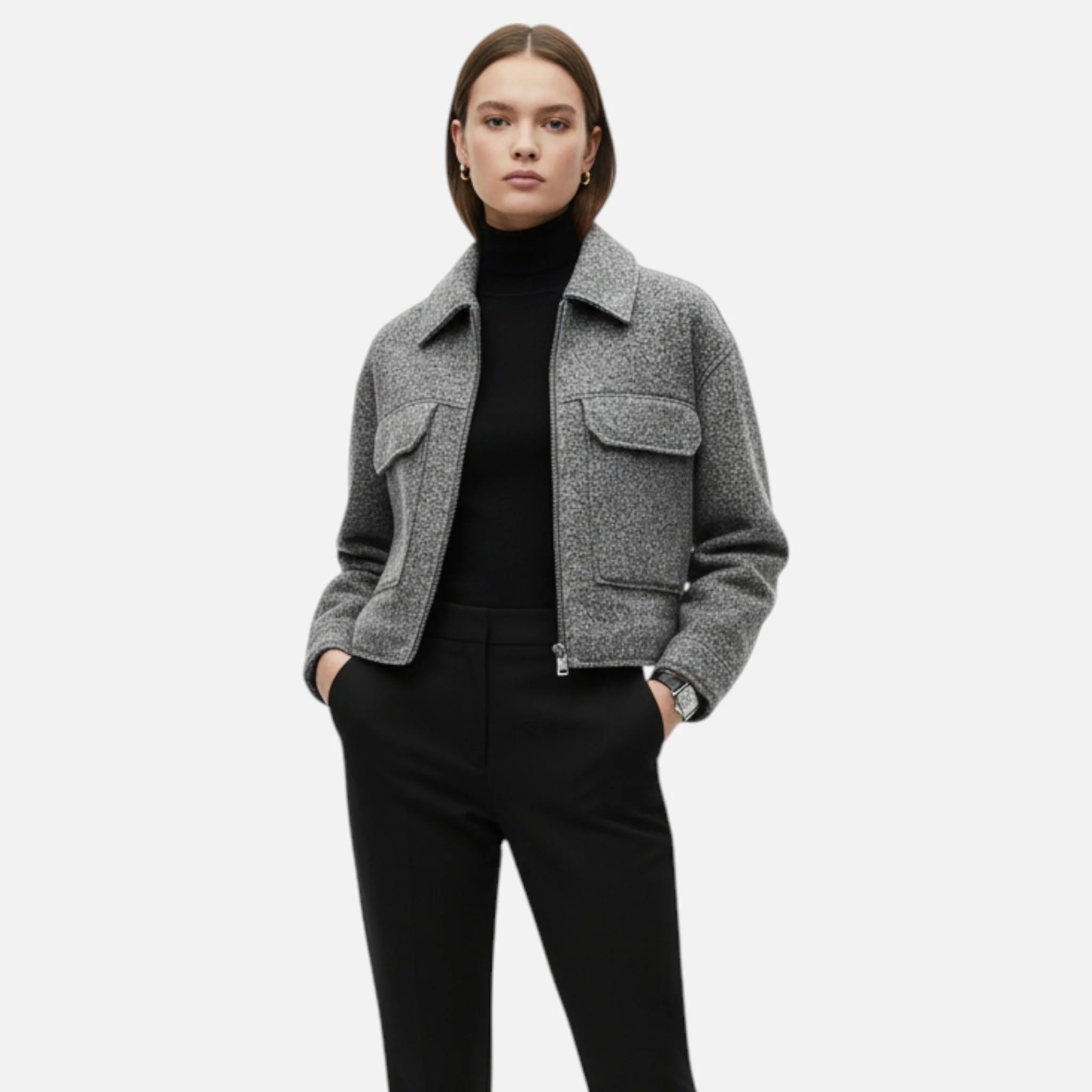 Women’s Rolled Tweed Jacket - Image 9