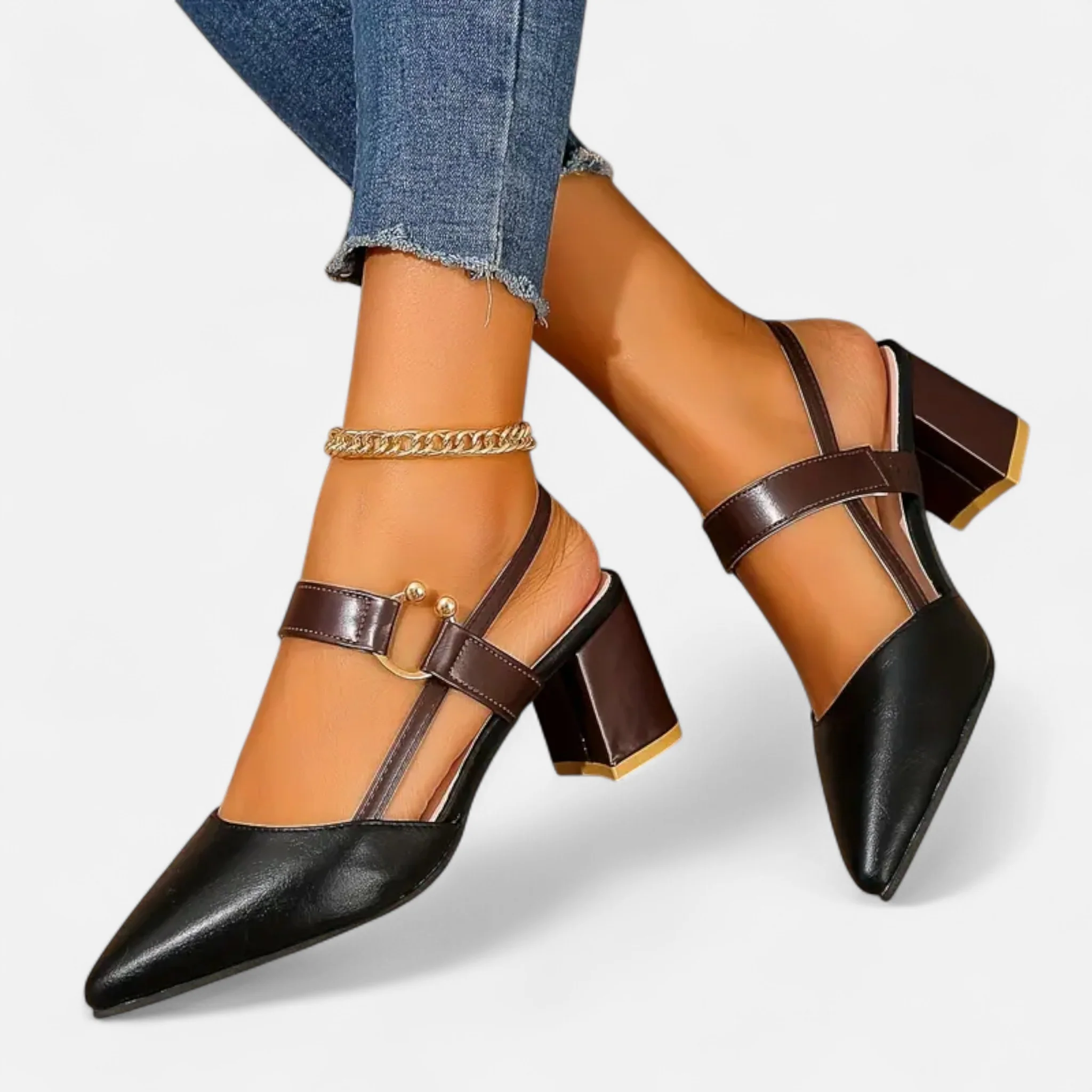 Women’s Sandals – Pointed Toe, Medium Thick Heel - Image 3