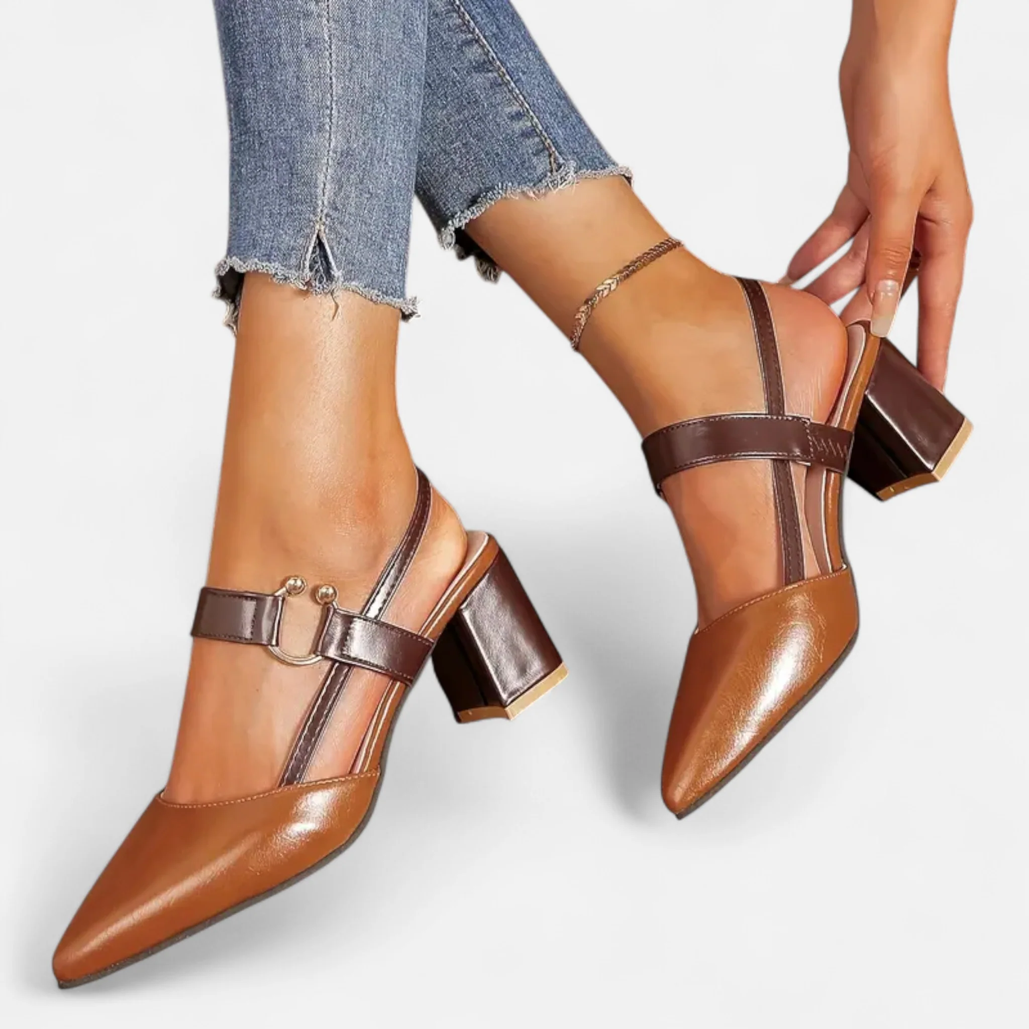 Women’s Sandals – Pointed Toe, Medium Thick Heel - Image 4