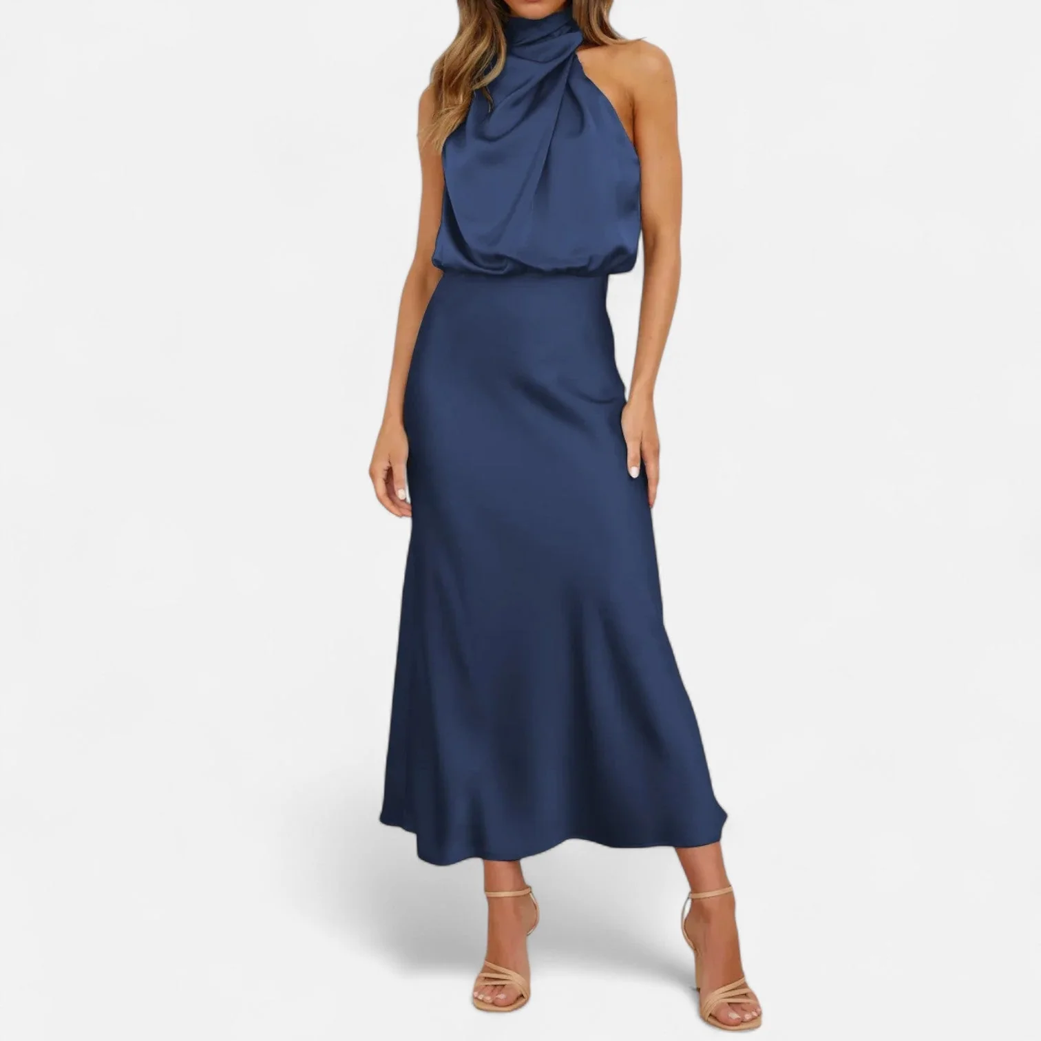 Women’s Satin A-Line Sleeveless Long Dress