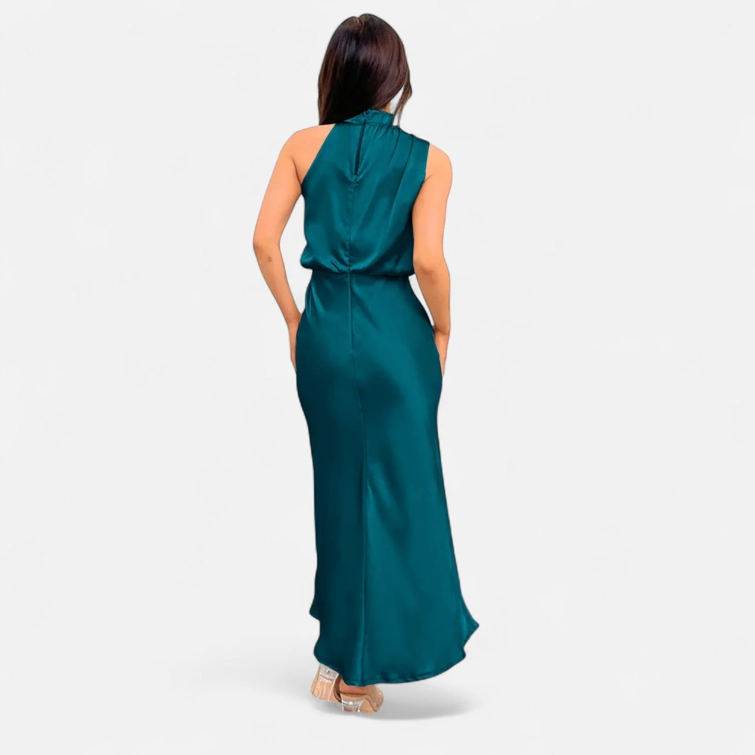 Women’s Satin A-Line Sleeveless Long Dress - Image 23