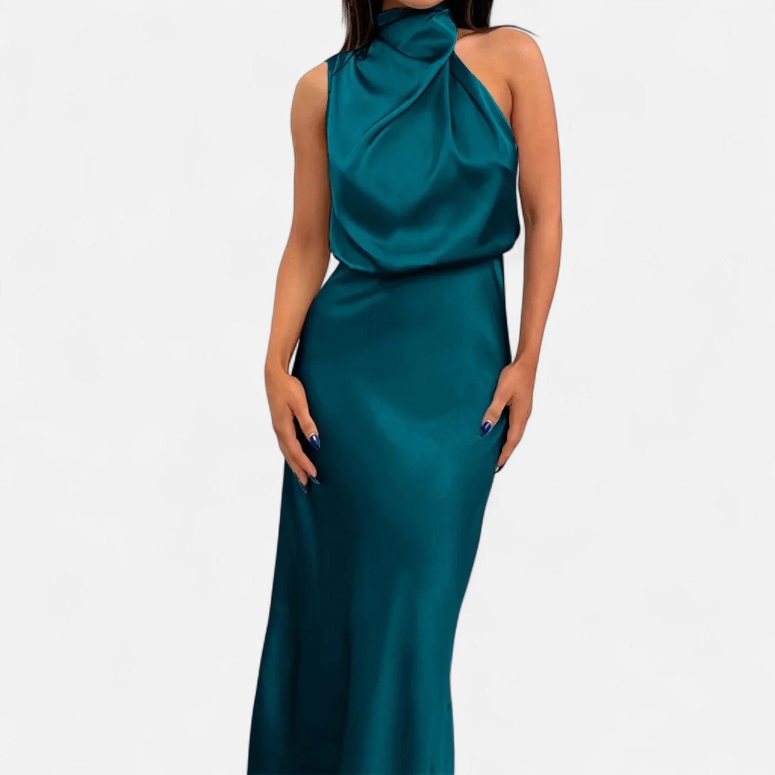 Women’s Satin A-Line Sleeveless Long Dress - Image 24