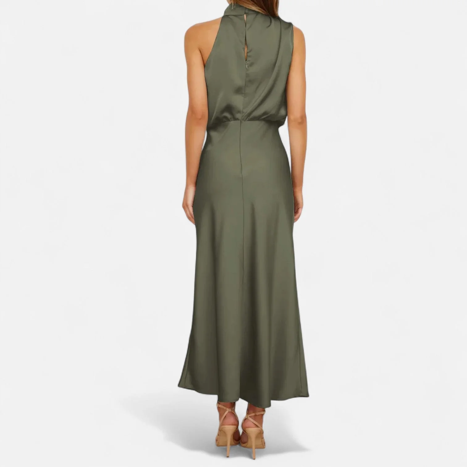 Women’s Satin A-Line Sleeveless Long Dress - Image 26