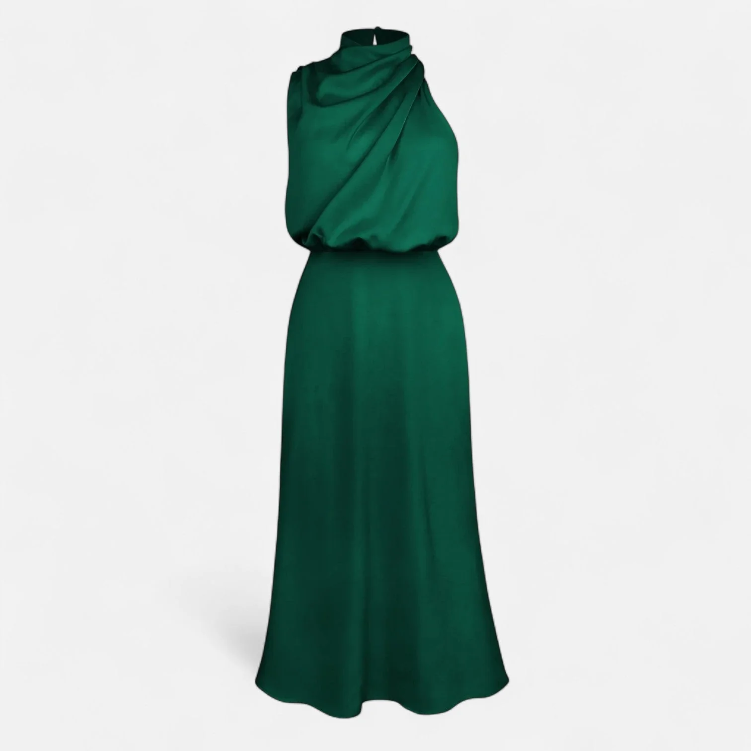 Women’s Satin A-Line Sleeveless Long Dress - Image 9