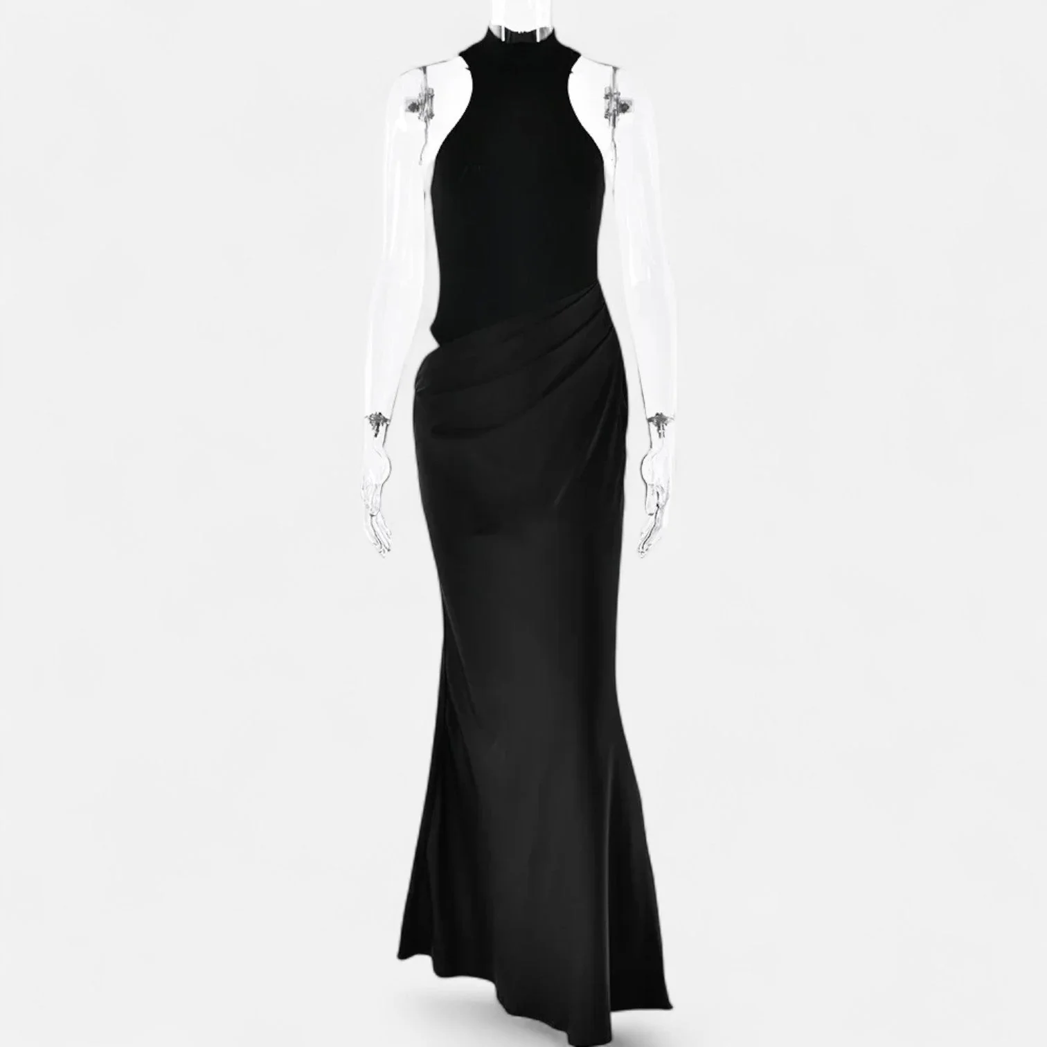 Women’s Satin Cut-Out Maxi Dress Silky Grace Sculpted Elegance - Image 10