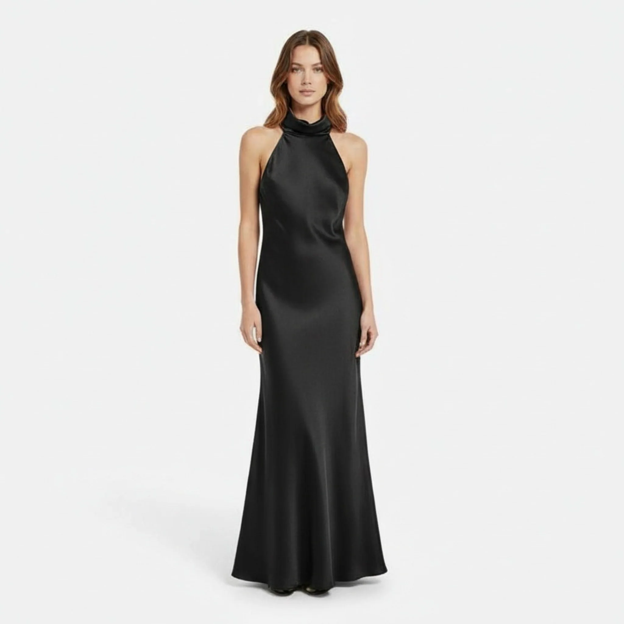 Women’s Satin Halter Dress with Open Back - Image 4