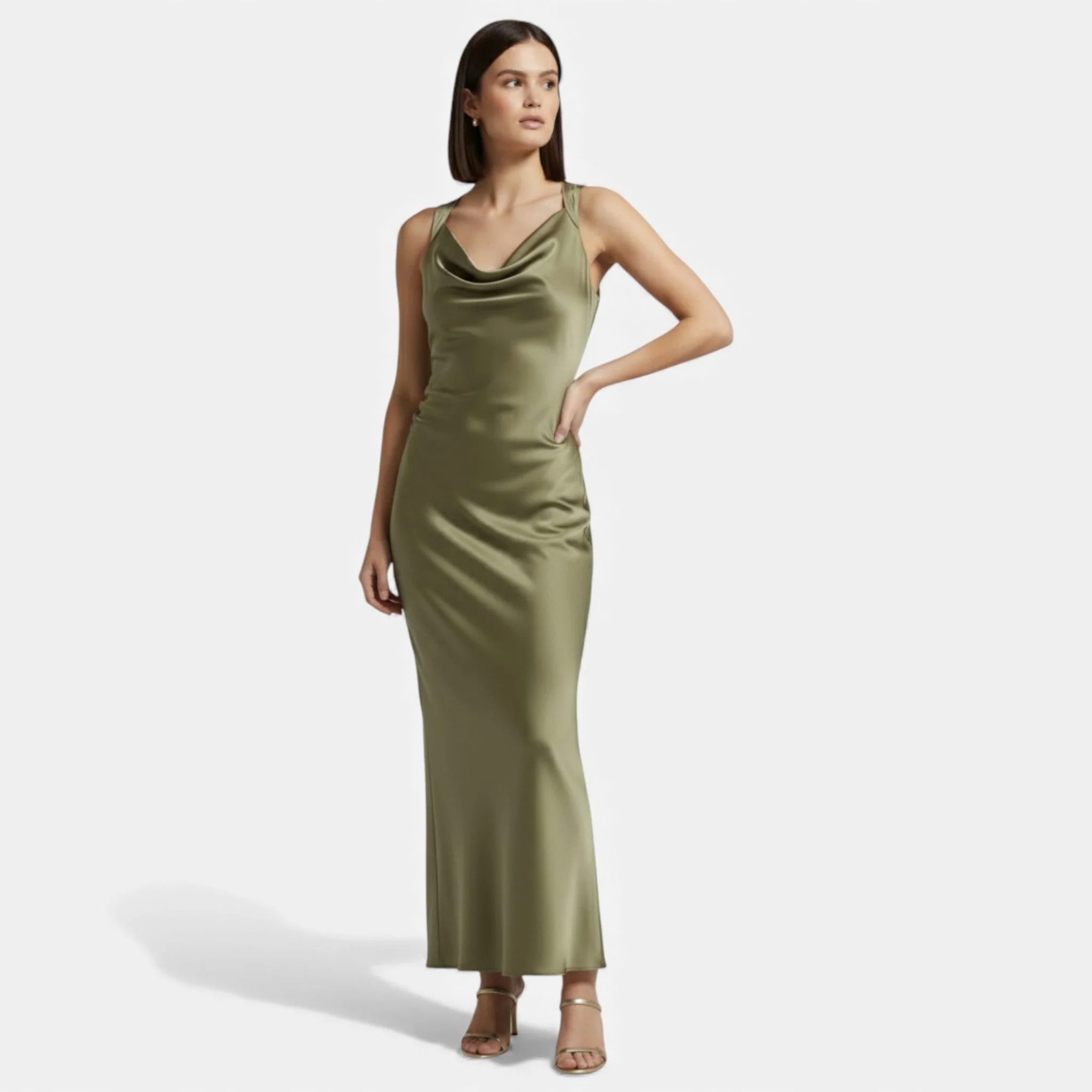 Women’s Satin Maxi Slip Dress - Image 2