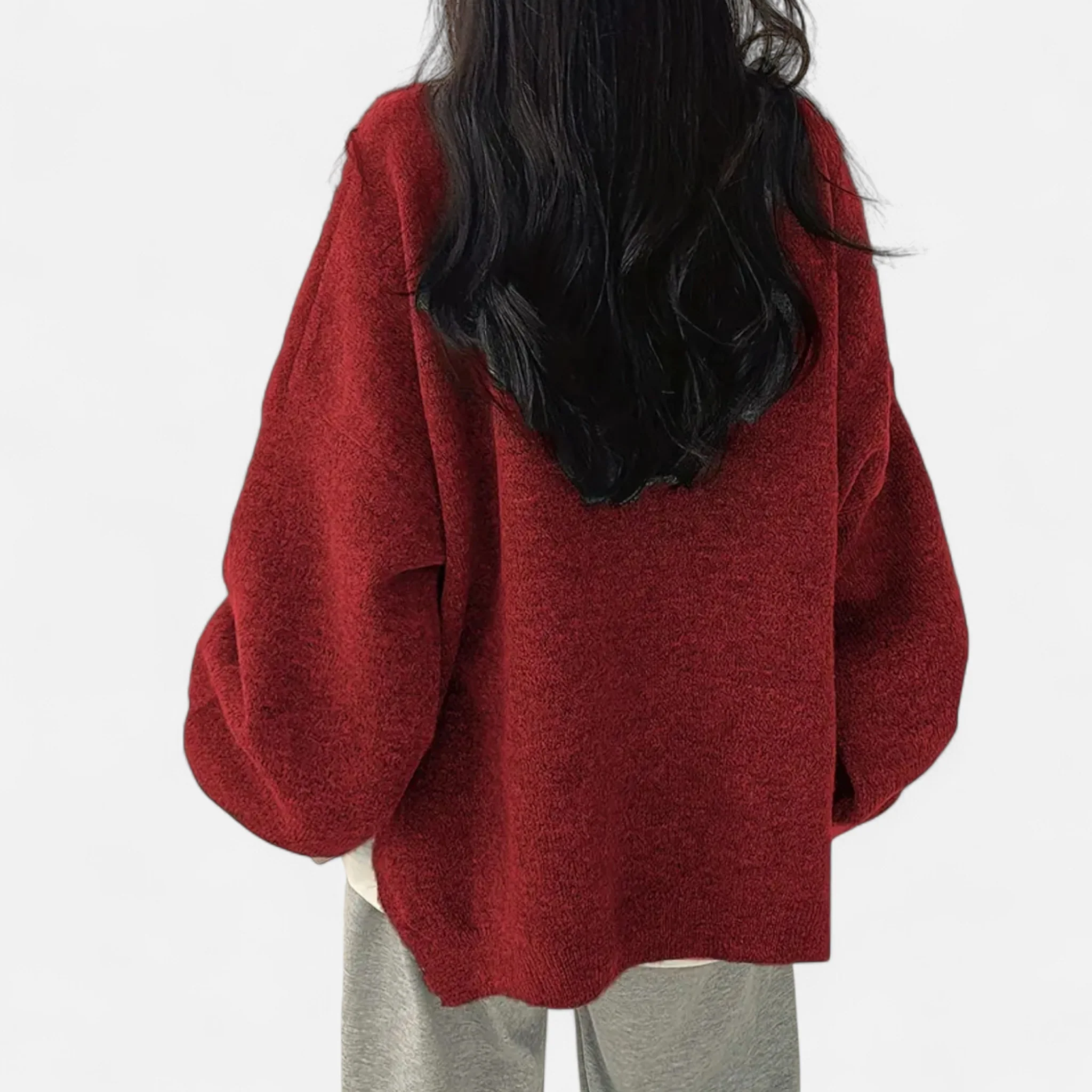 Women’s Solid Crew Neck Pullover Sweater - Image 10