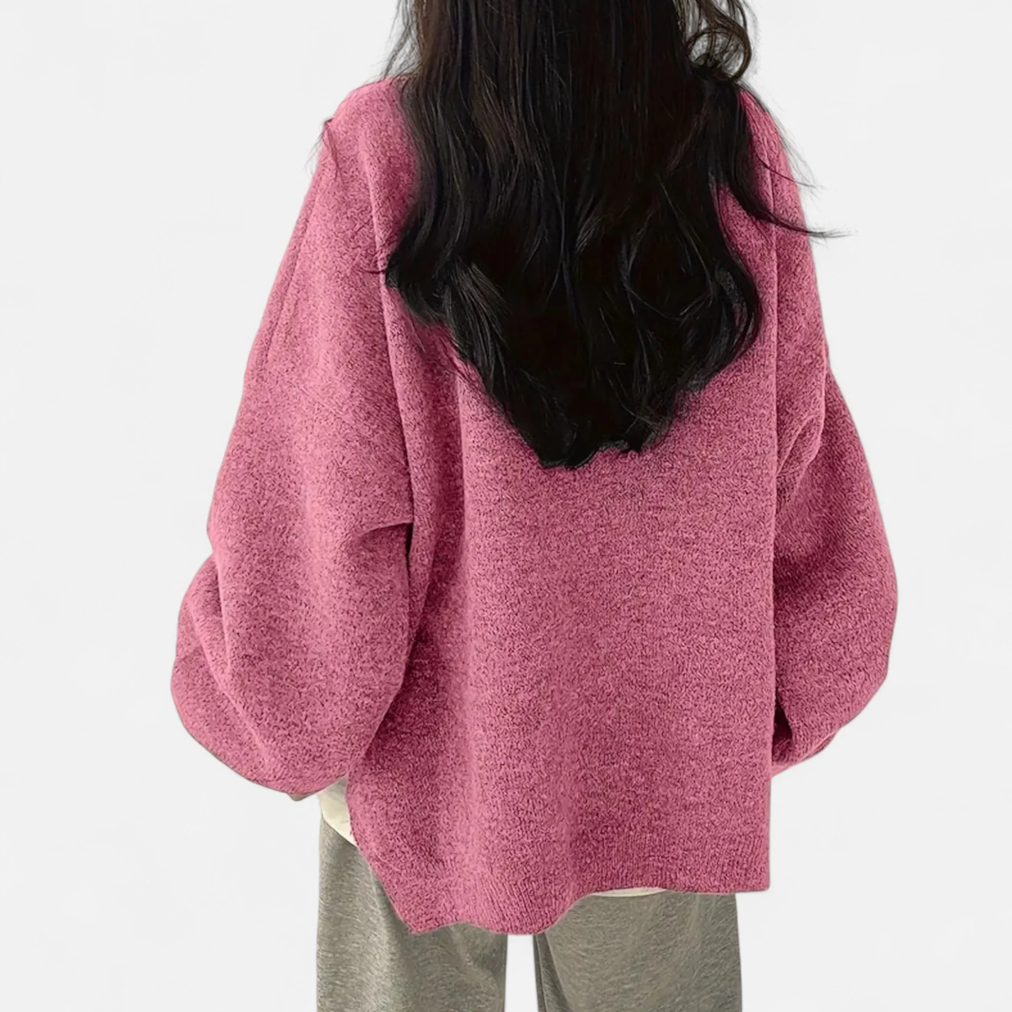 Women’s Solid Crew Neck Pullover Sweater - Image 6