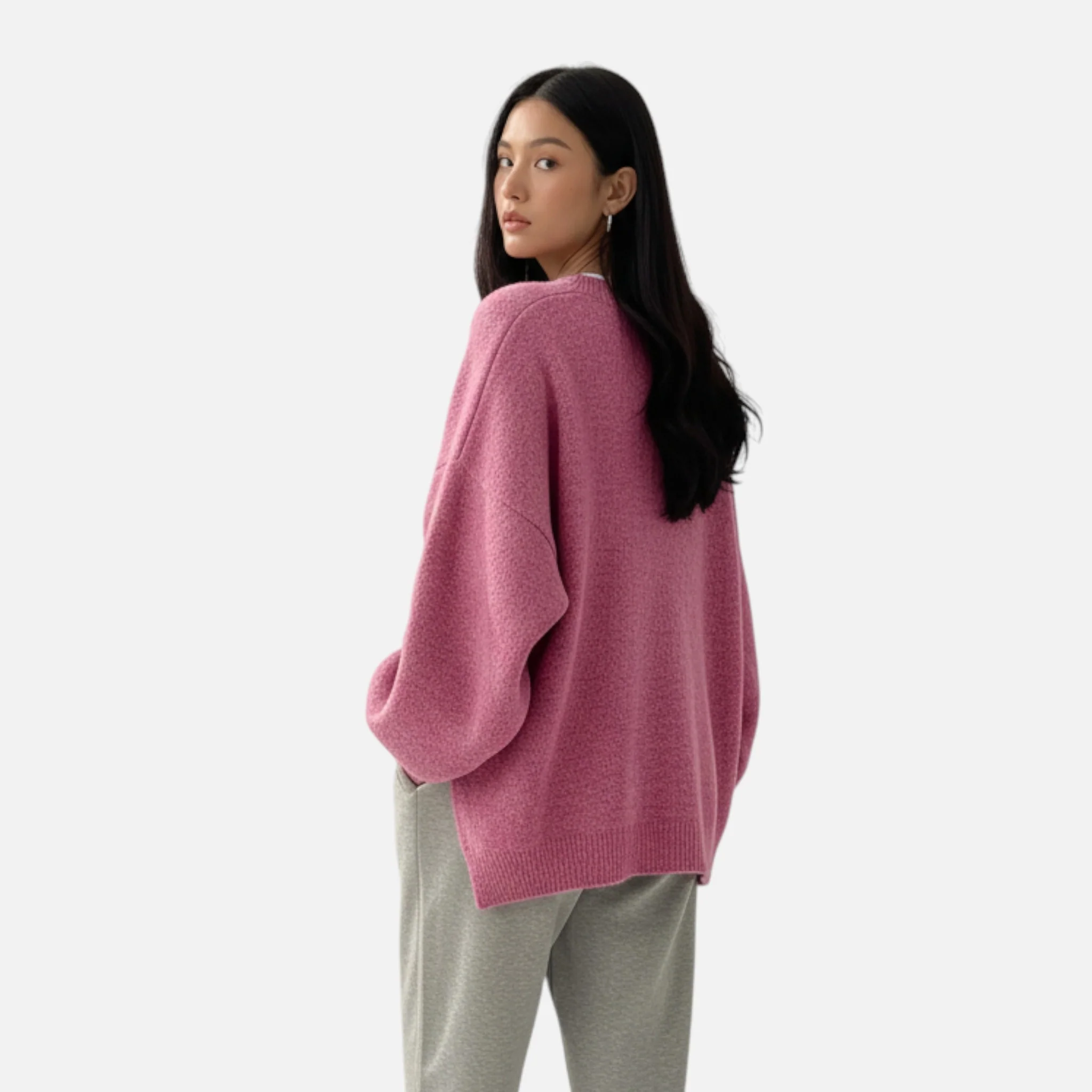 Women’s Solid Crew Neck Pullover Sweater - Image 7