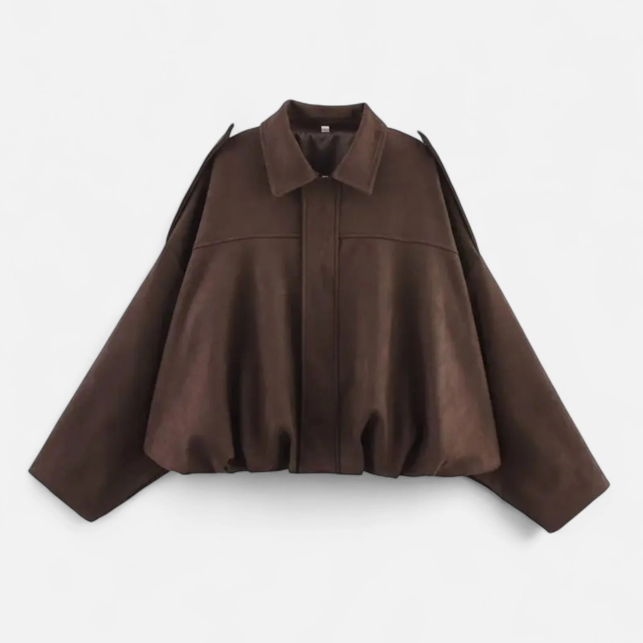 Women’s Suede Loose-Fit Zipped Jacket - Image 5