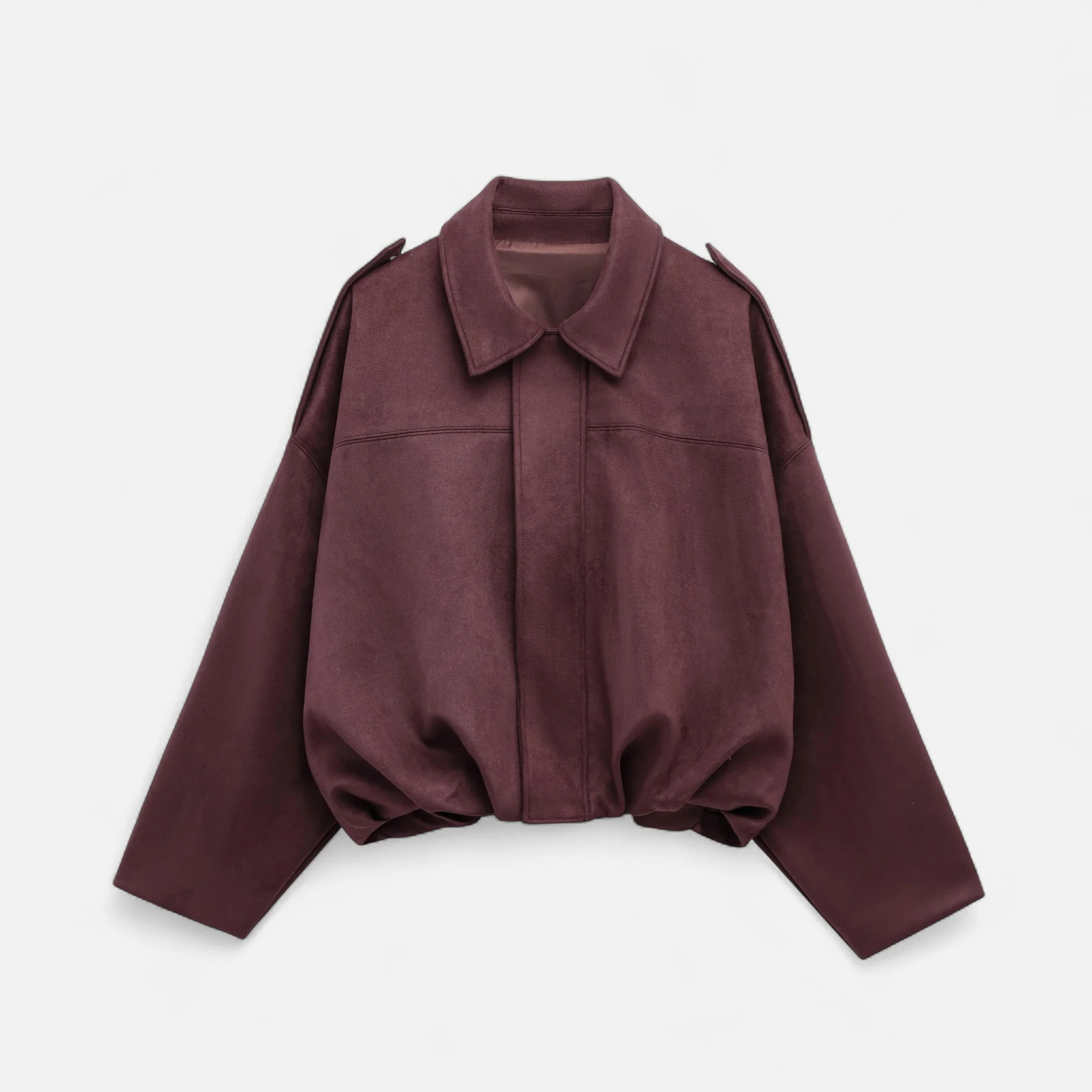 Women’s Suede Loose-Fit Zipped Jacket - Image 6