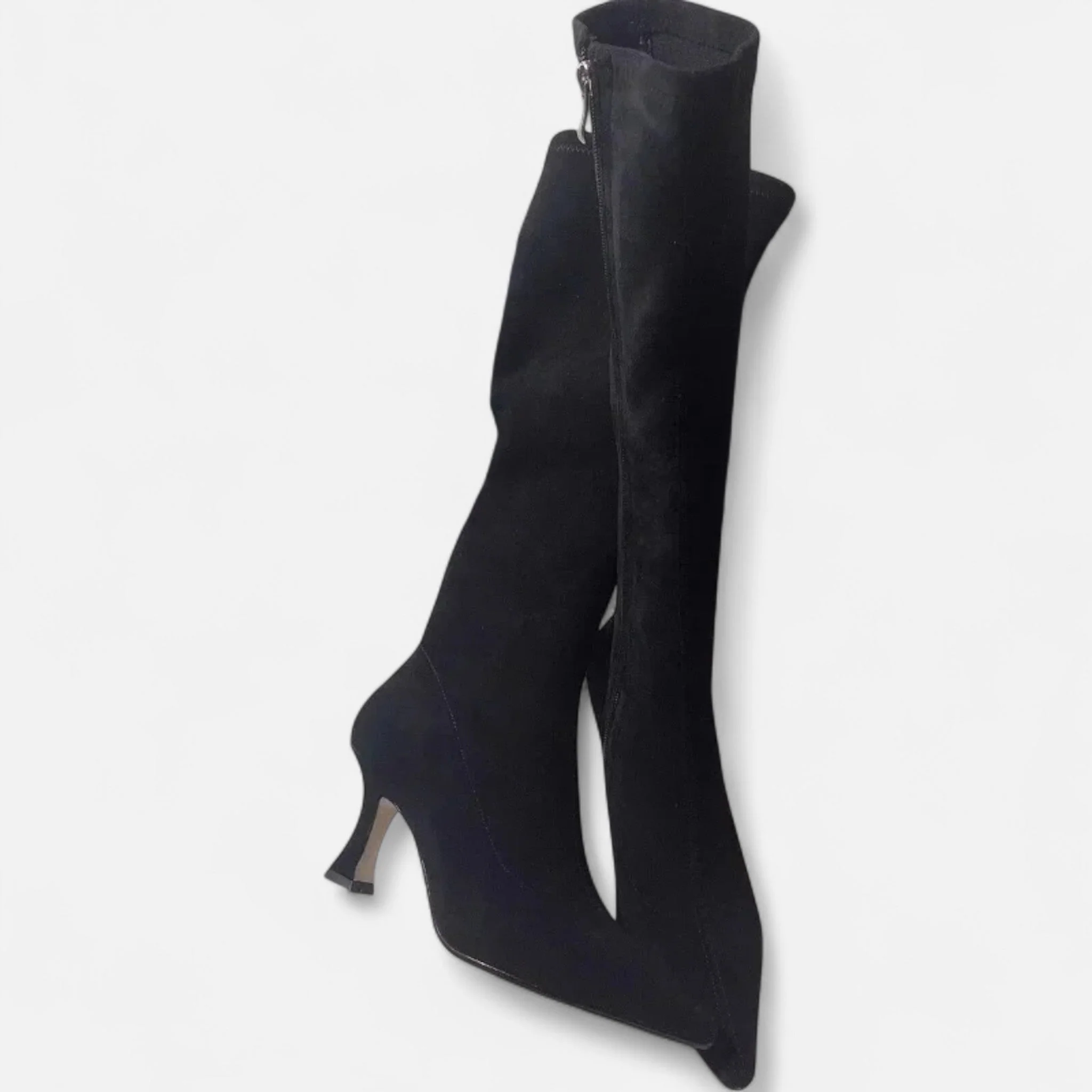 Women’s Suede Thigh-High Boots with Heels - Image 3