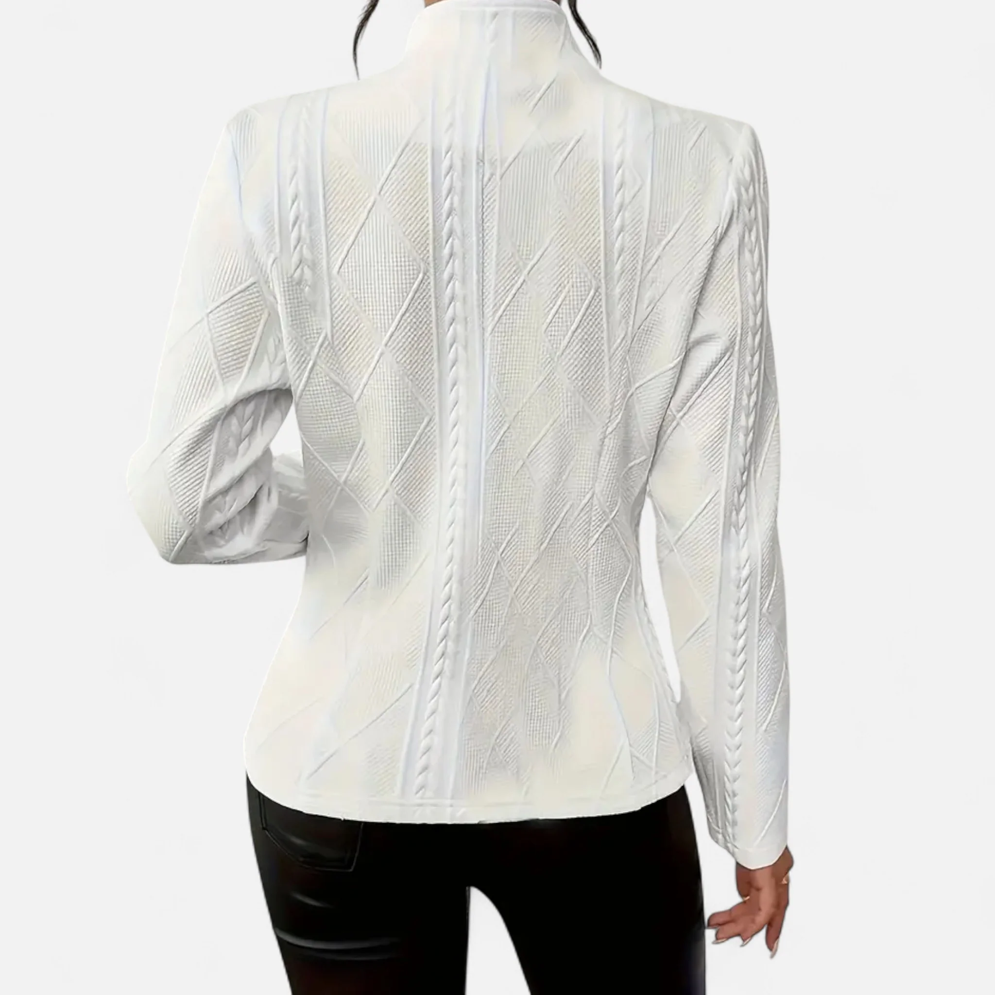 Women’s Textured Single-Breasted Blazer - Image 10