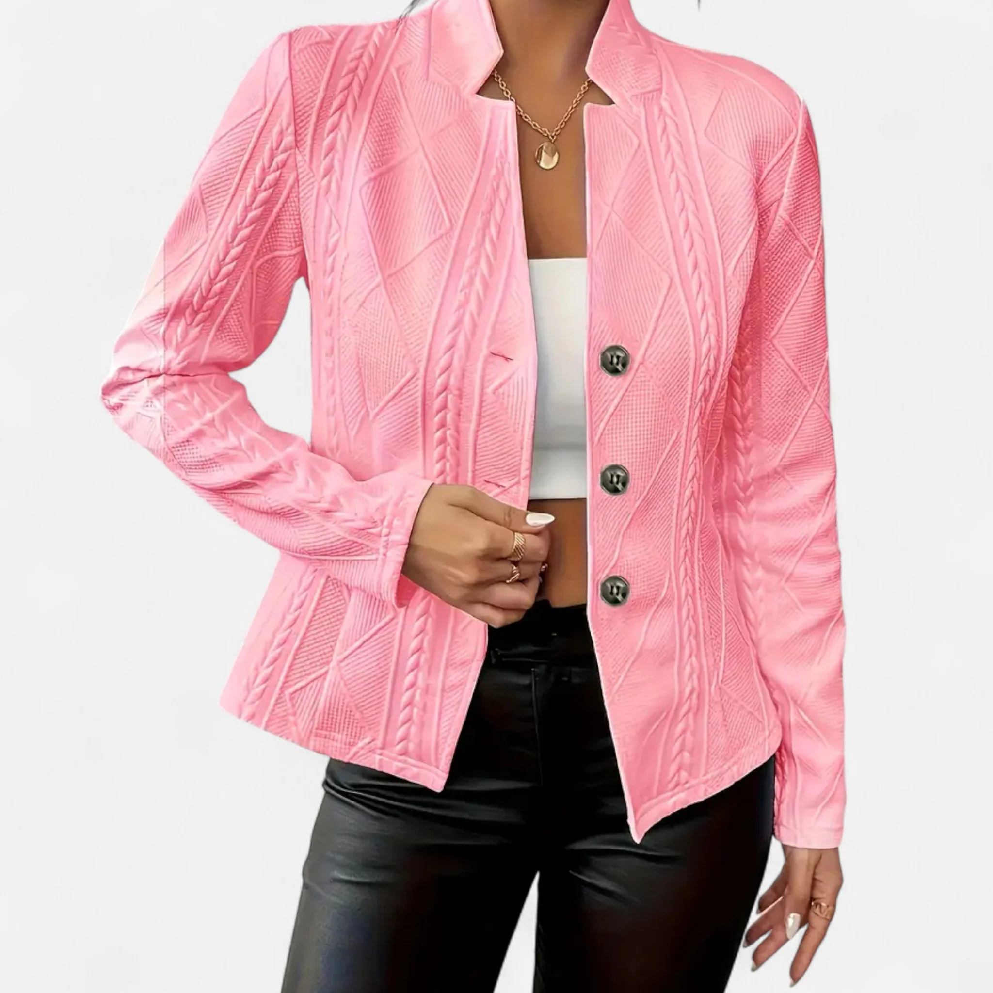 Women’s Textured Single-Breasted Blazer - Image 5