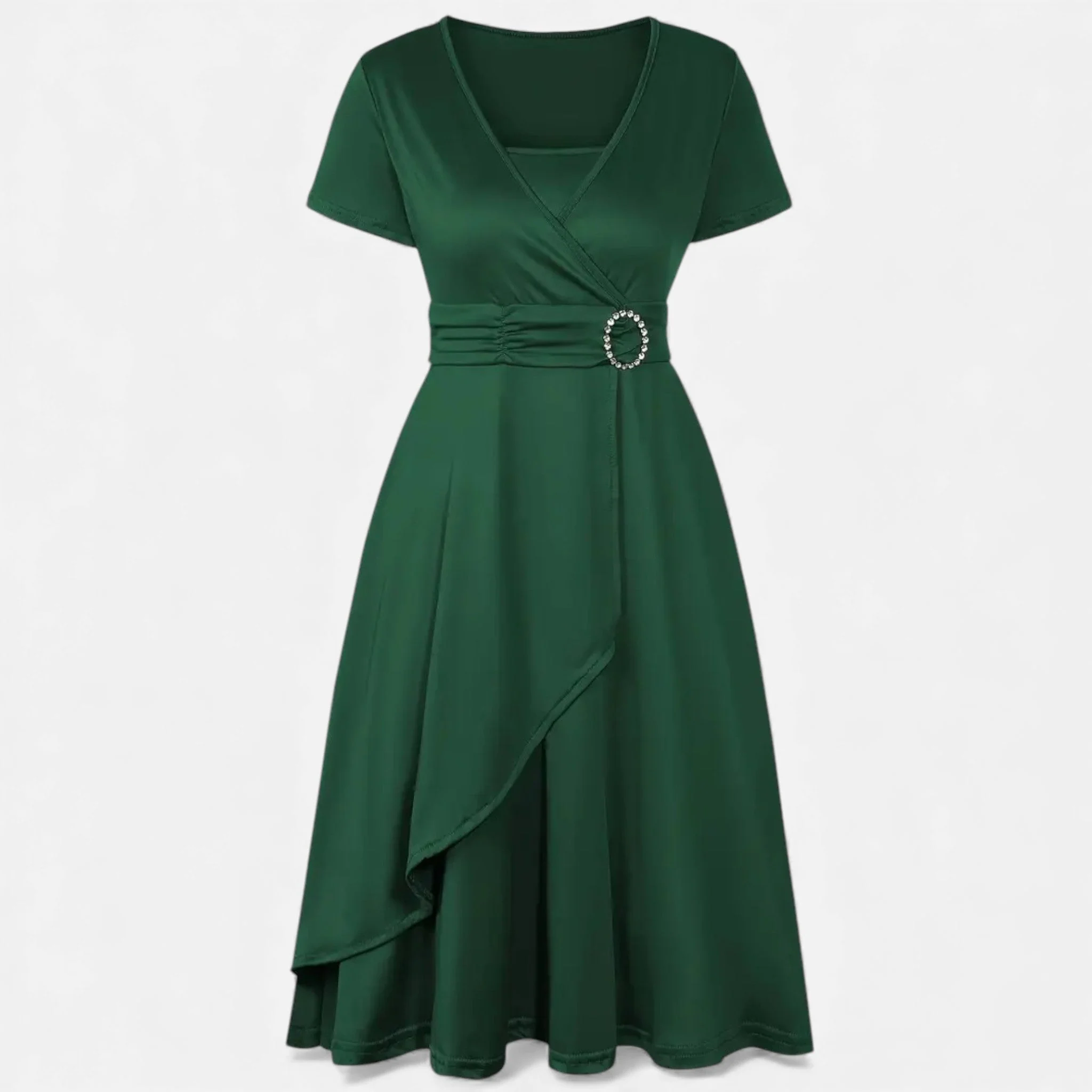 Women’s V-Neck Evening Dress with short sleeves - Image 11