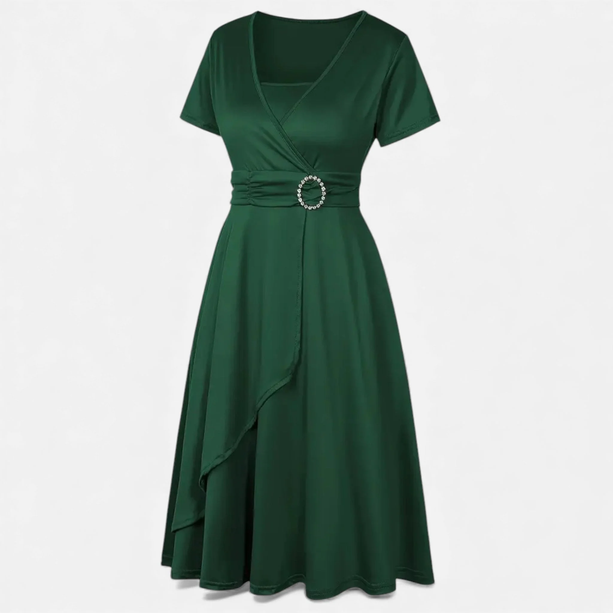 Women’s V-Neck Evening Dress with short sleeves - Image 13
