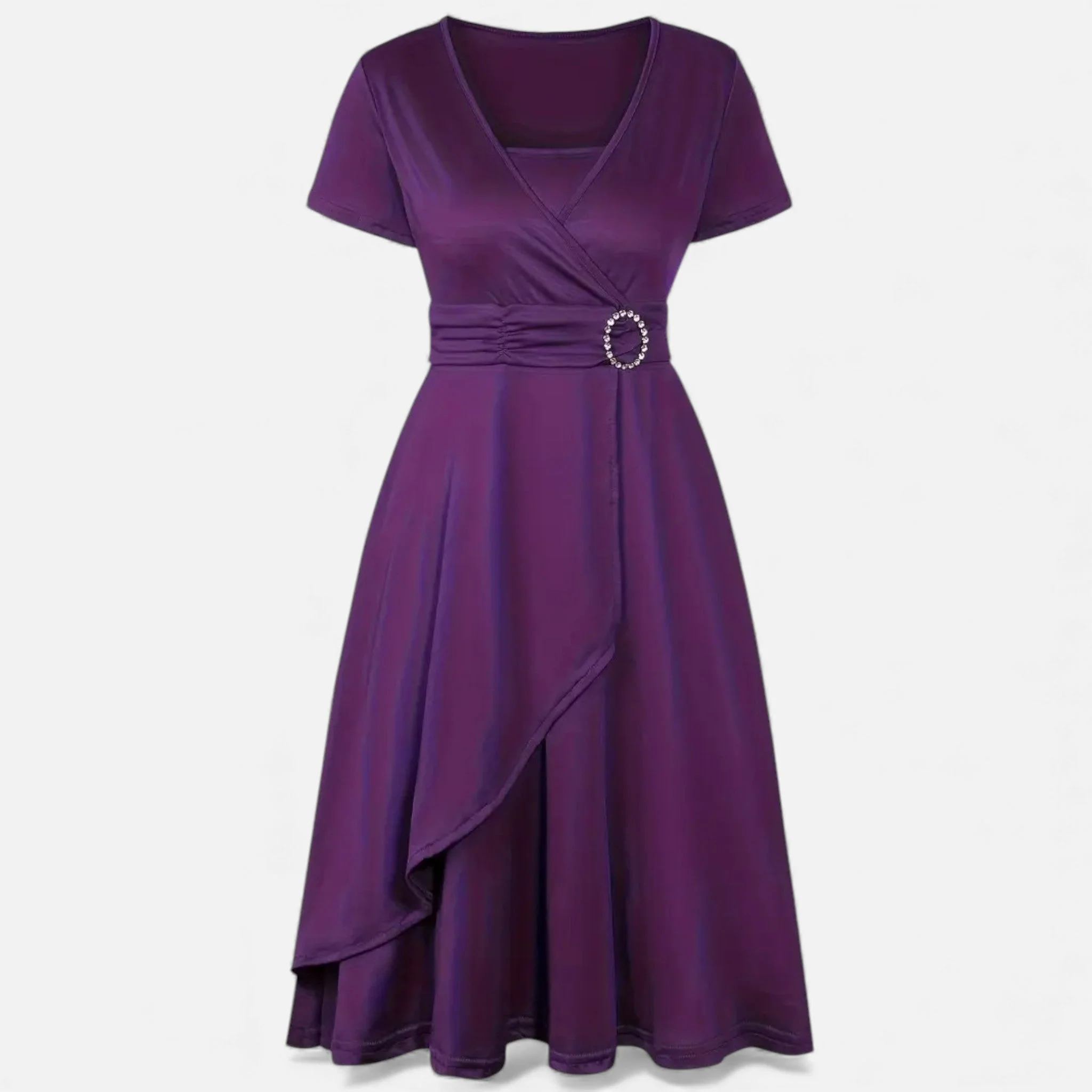 Women’s V-Neck Evening Dress with short sleeves - Image 15
